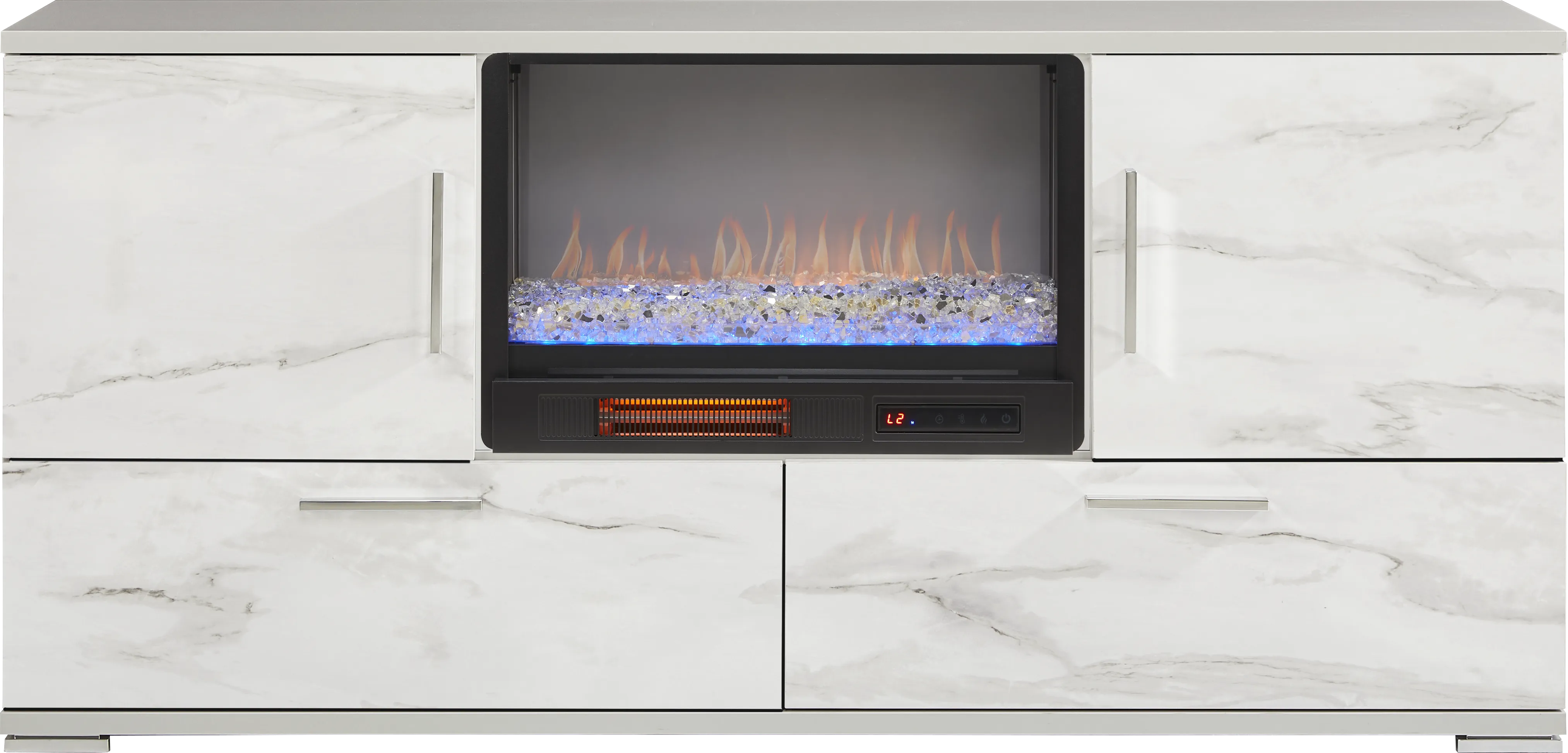 Beatrice Gray 70 in. Console with Electric Fireplace - Thumbnail - Image 1