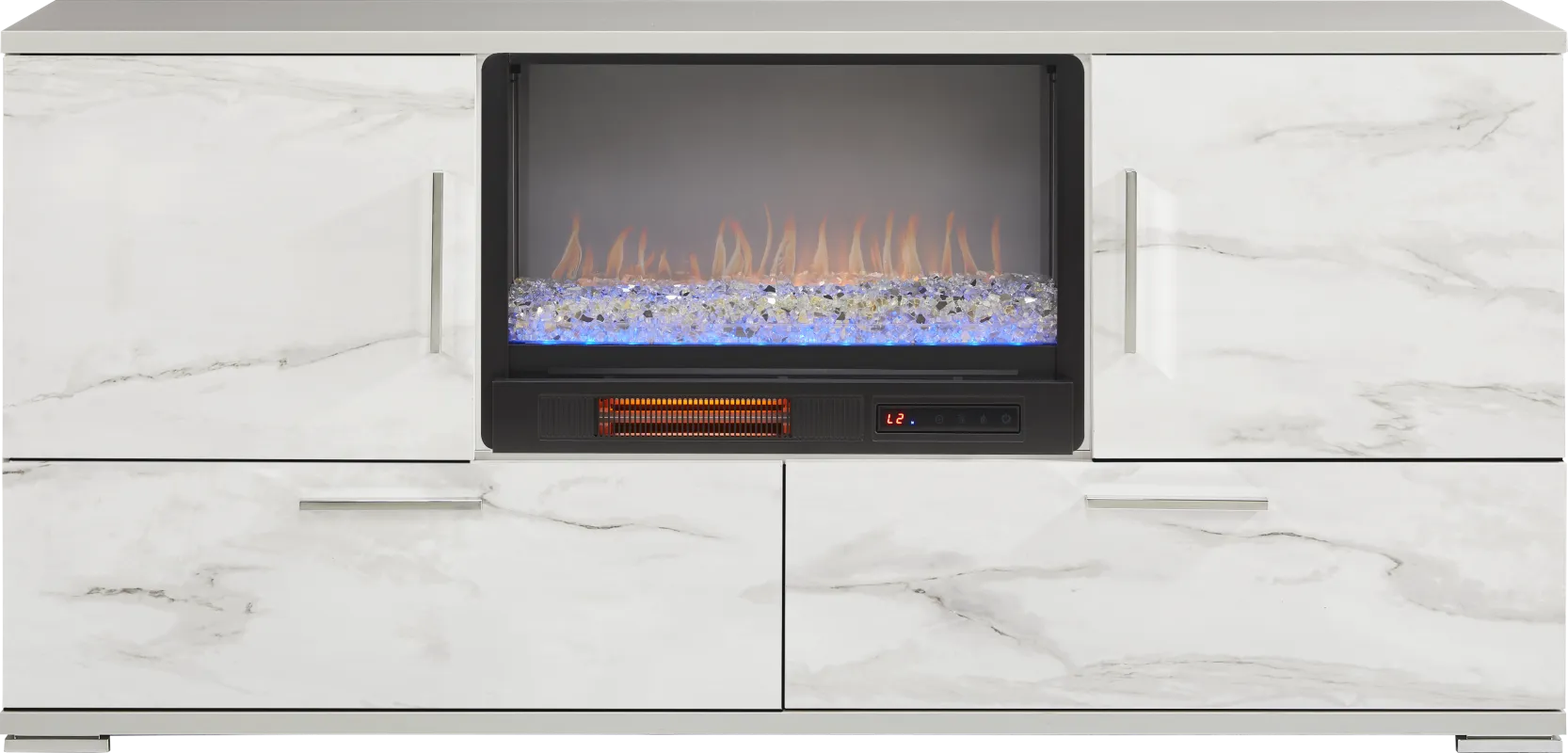 Beatrice Gray 70 in. Console with Electric Fireplace