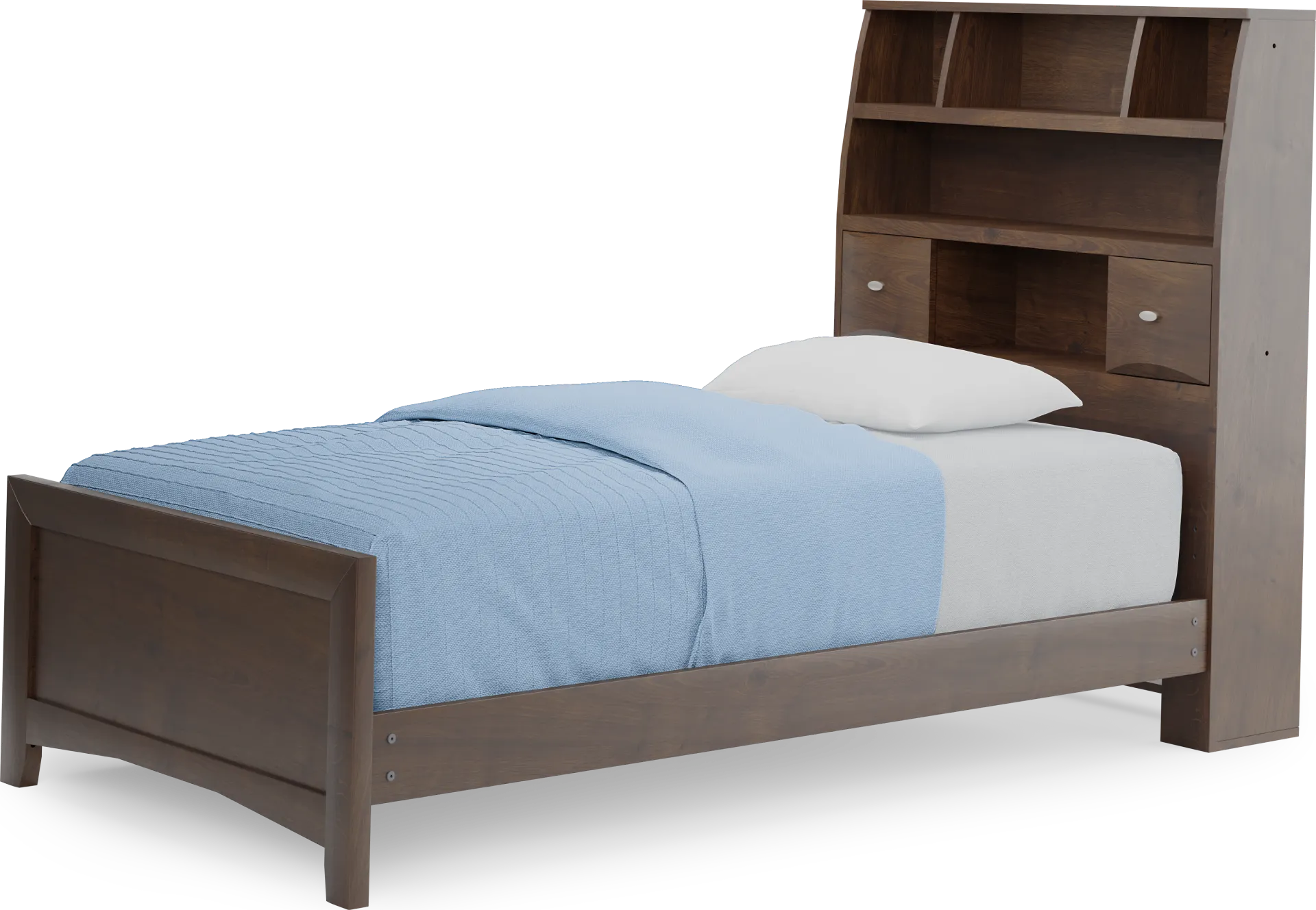 Kids Ivy League 2.0 Walnut Twin Bookcase Bed - Image 1