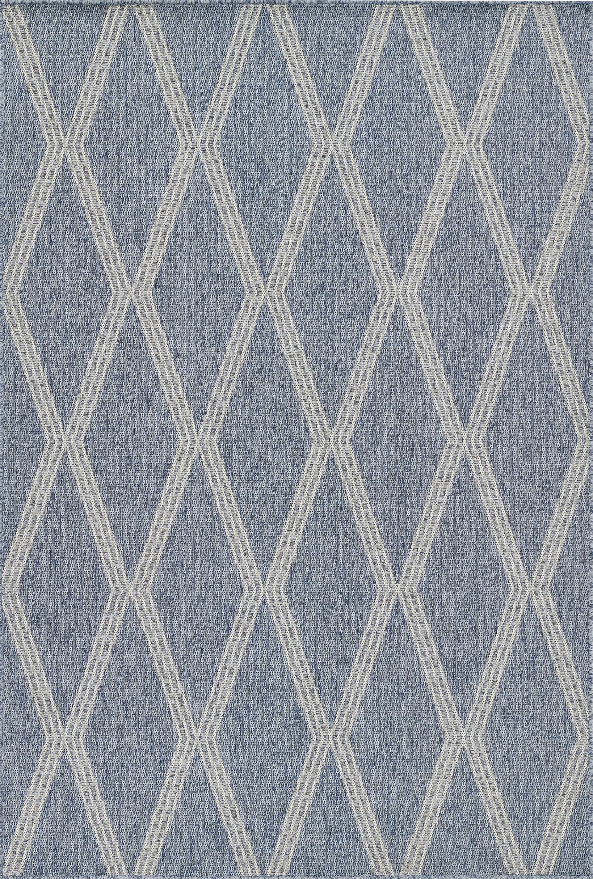 Capitello Blue 6'6 x 9' Indoor/Outdoor Rug - Image 1