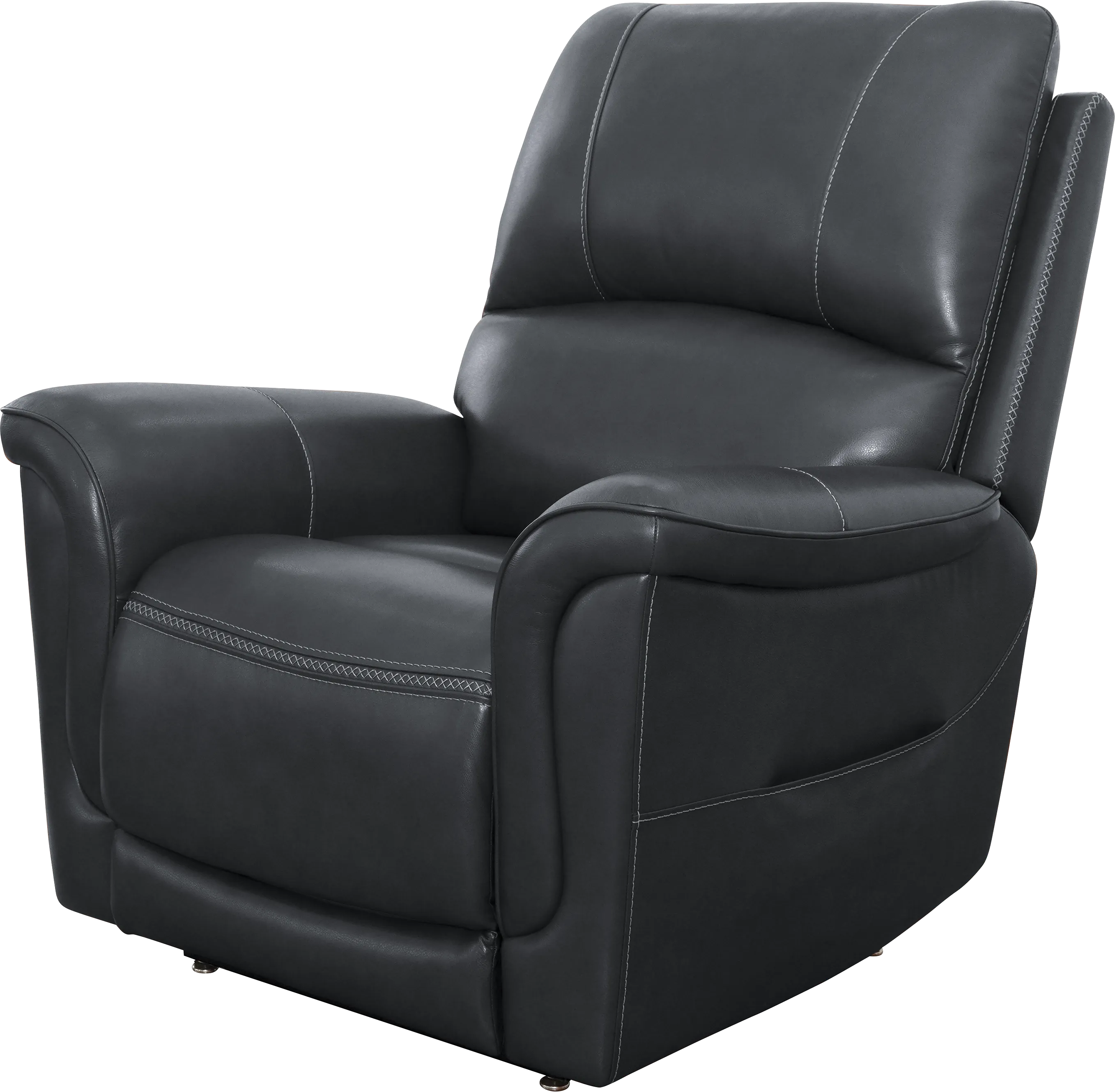 Castmore Black Triple Power Leather Recliner - Thumbnail - Image 1