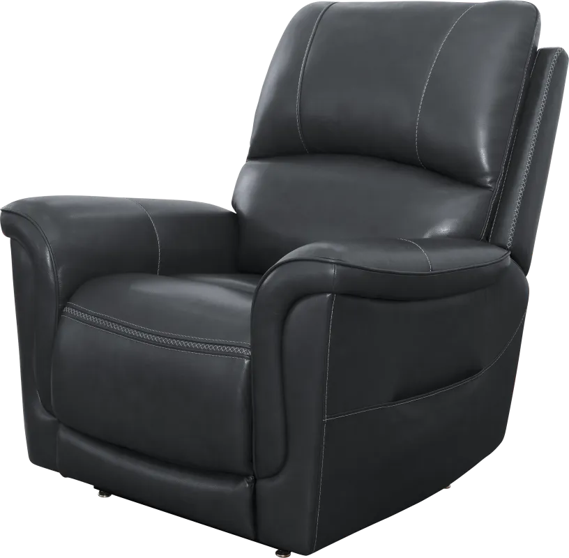 Castmore Black Triple Power Leather Recliner