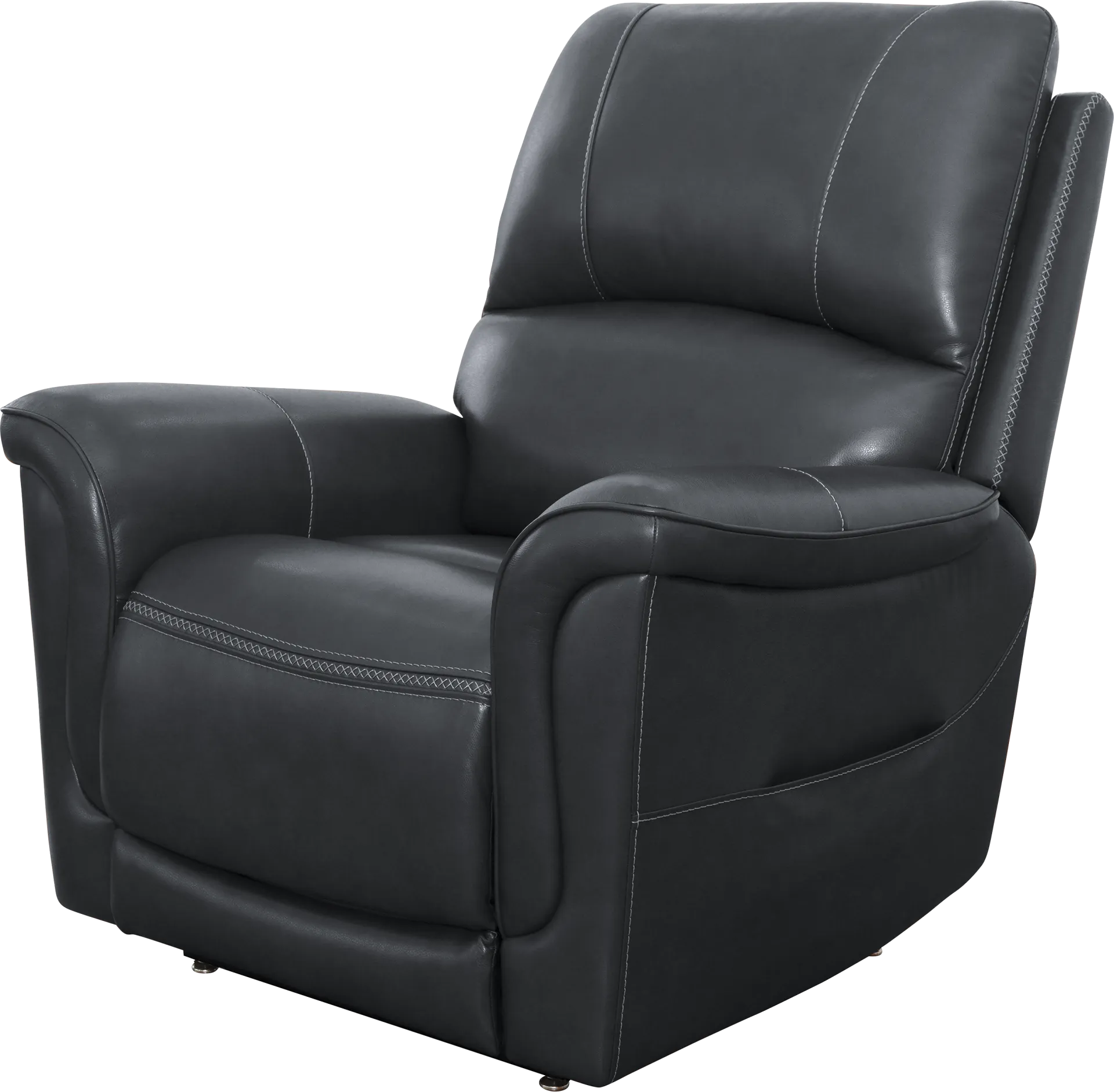 Castmore Black Triple Power Leather Recliner - Image 1