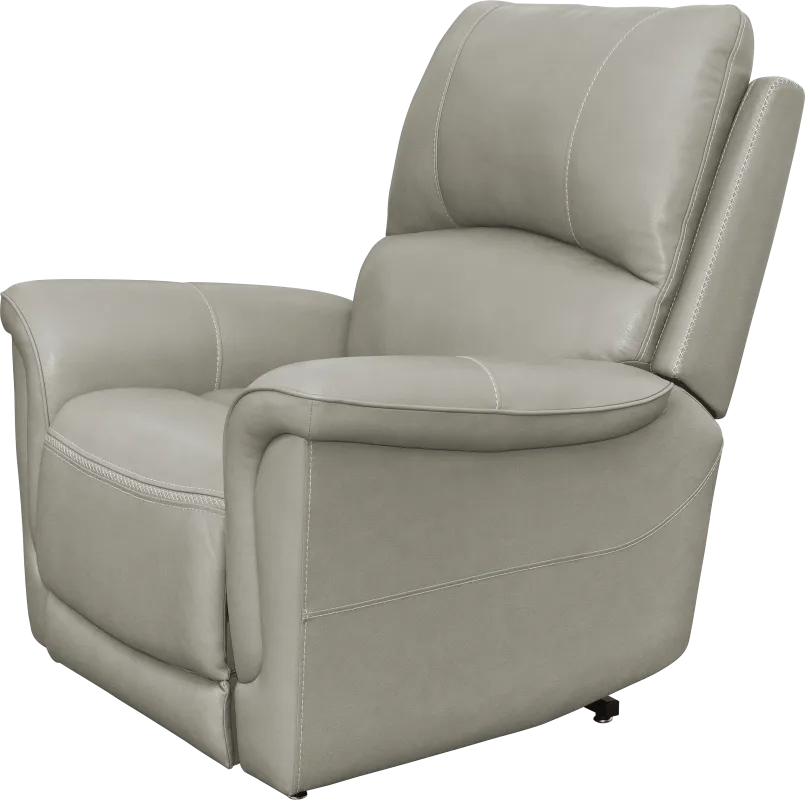 Castmore Gray Triple Power Leather Recliner