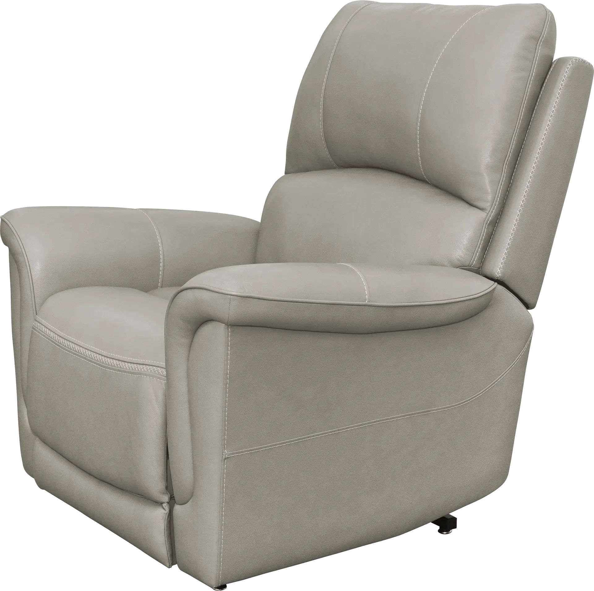 Castmore Gray Triple Power Leather Recliner