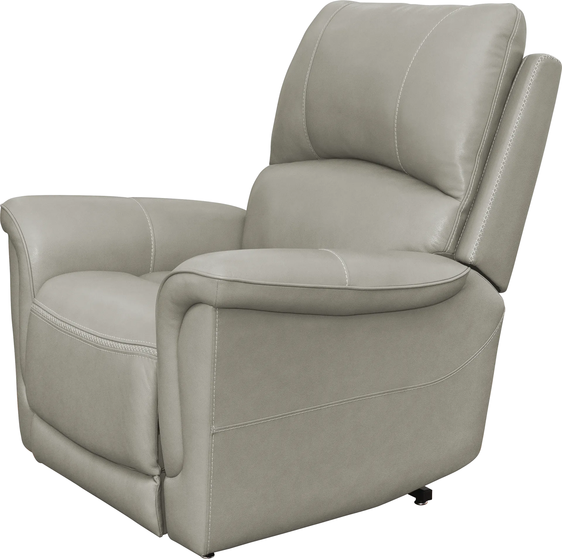 Castmore Gray Triple Power Leather Recliner - Image 1