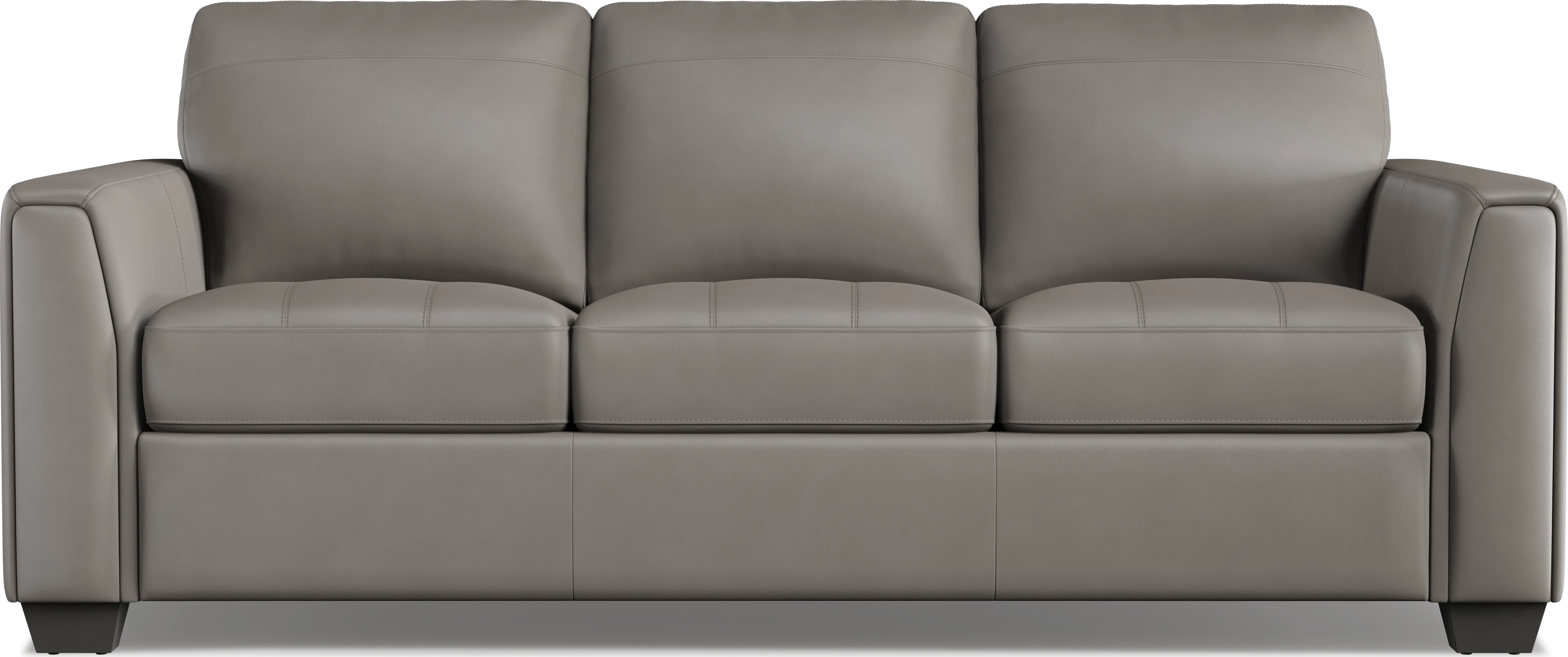 Kelly Gray Leather Sofa - Thumbnail - Image 1