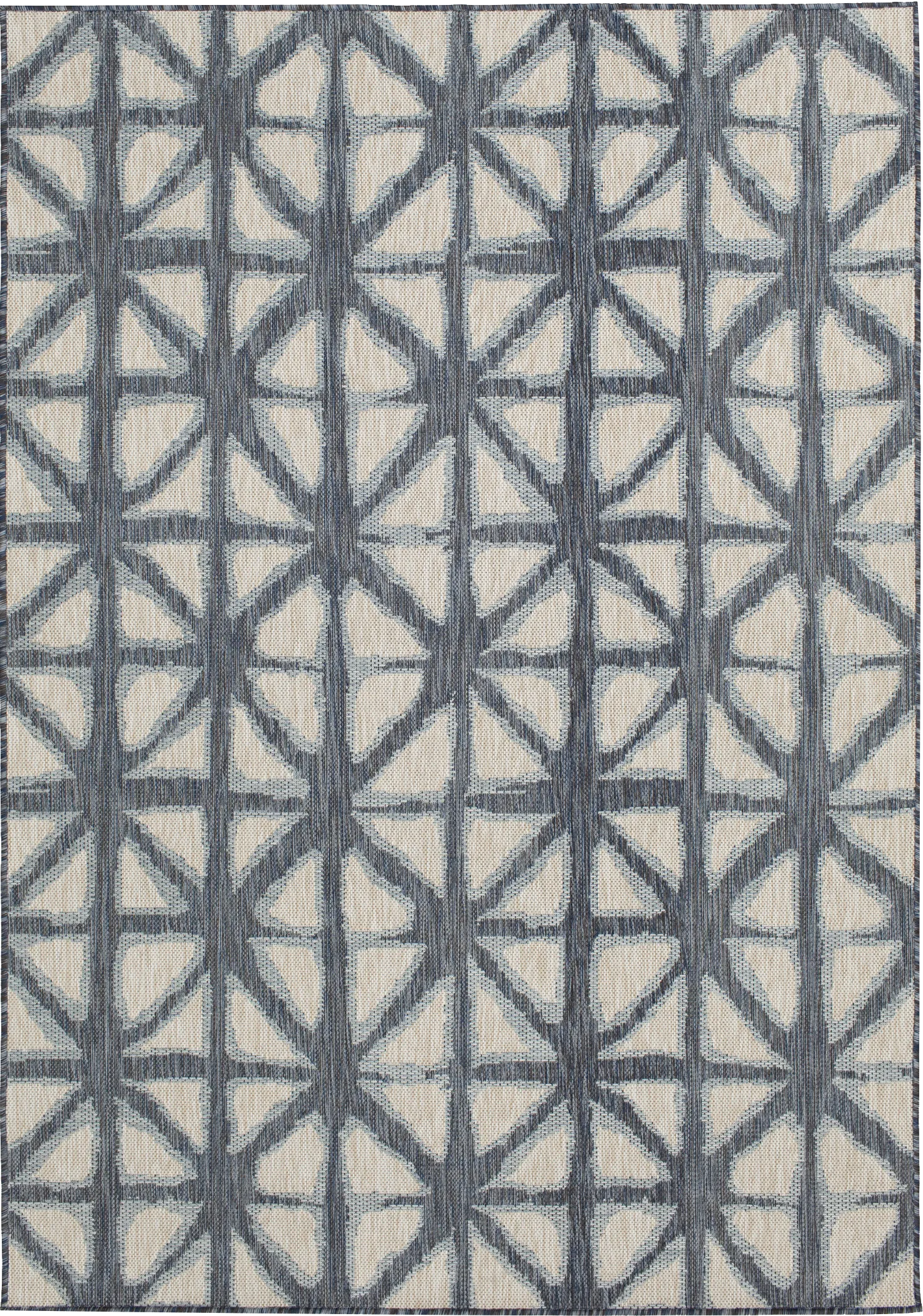 Shibori Dark Blue 7'10 x 9'10 Indoor/Outdoor Rug - Image 1