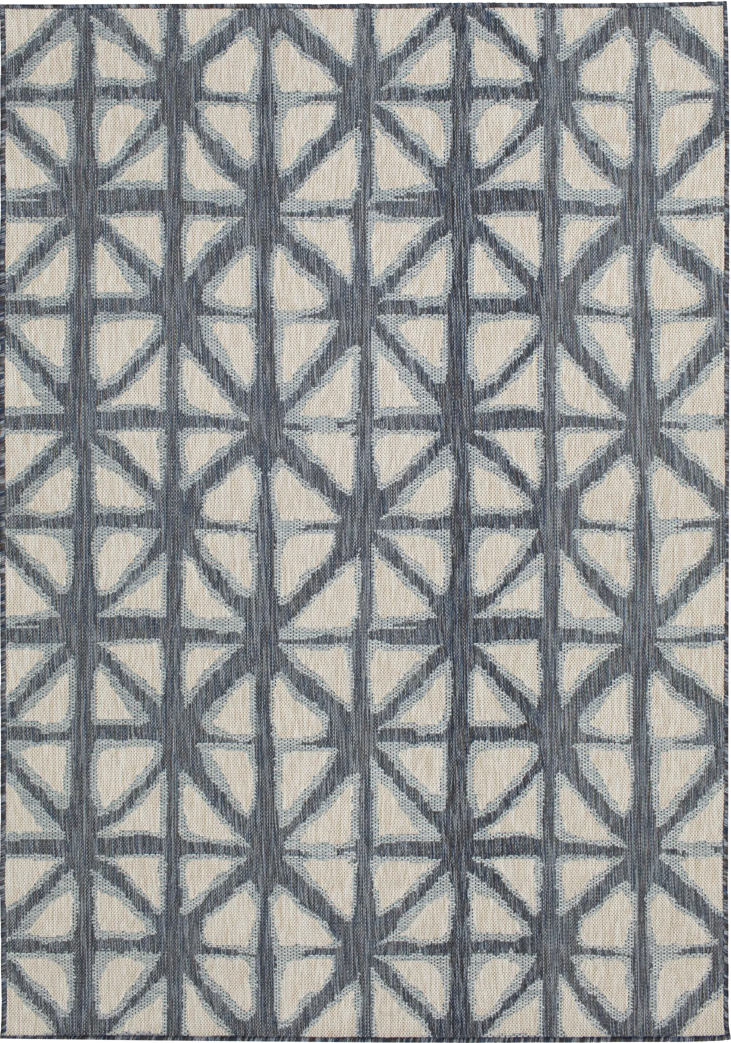 Shibori Dark Blue 7'10 x 9'10 Indoor/Outdoor Rug