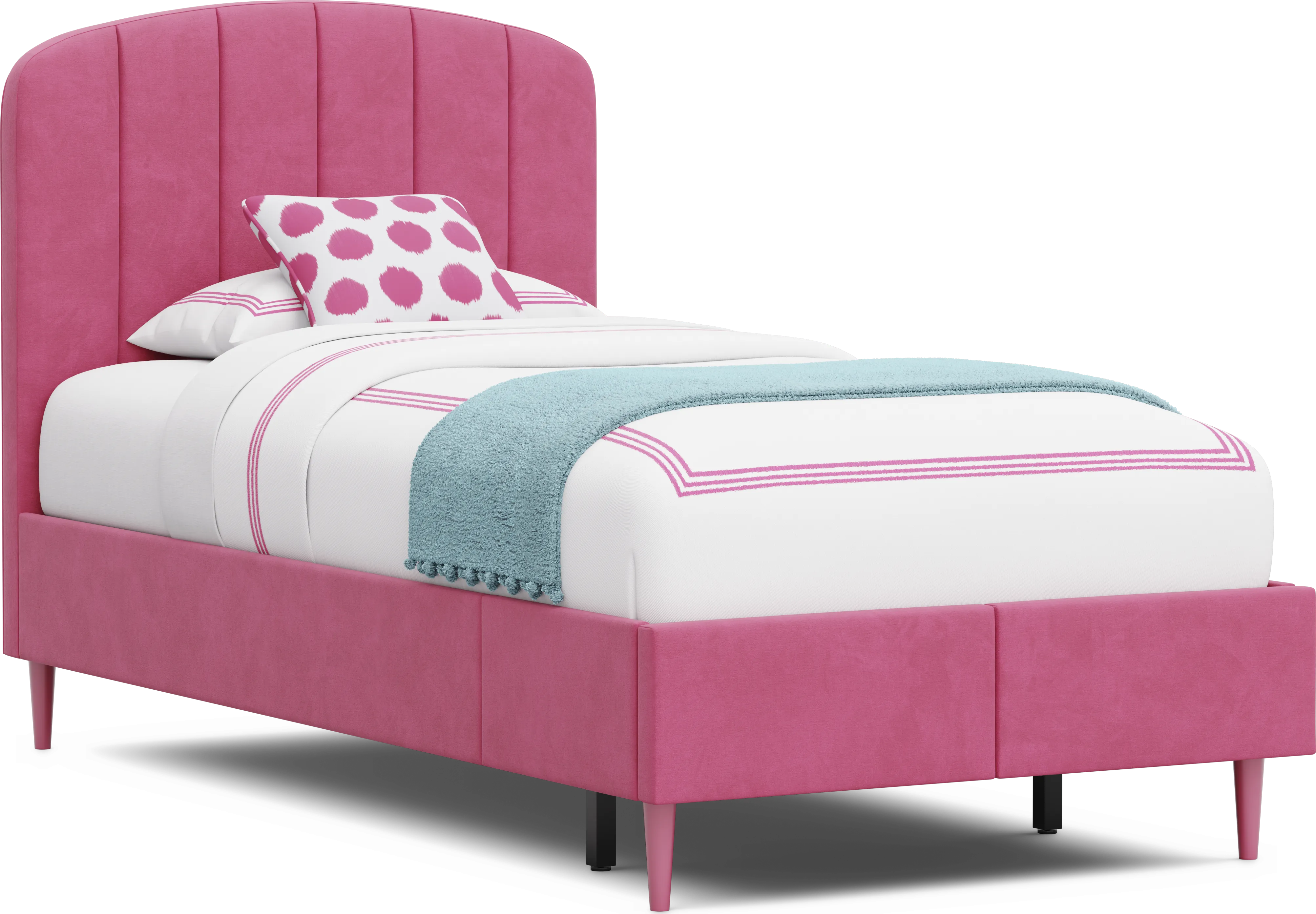 Kids Gwyneth Bubble Gum Twin Upholstered Storage Bed - Thumbnail - Image 1