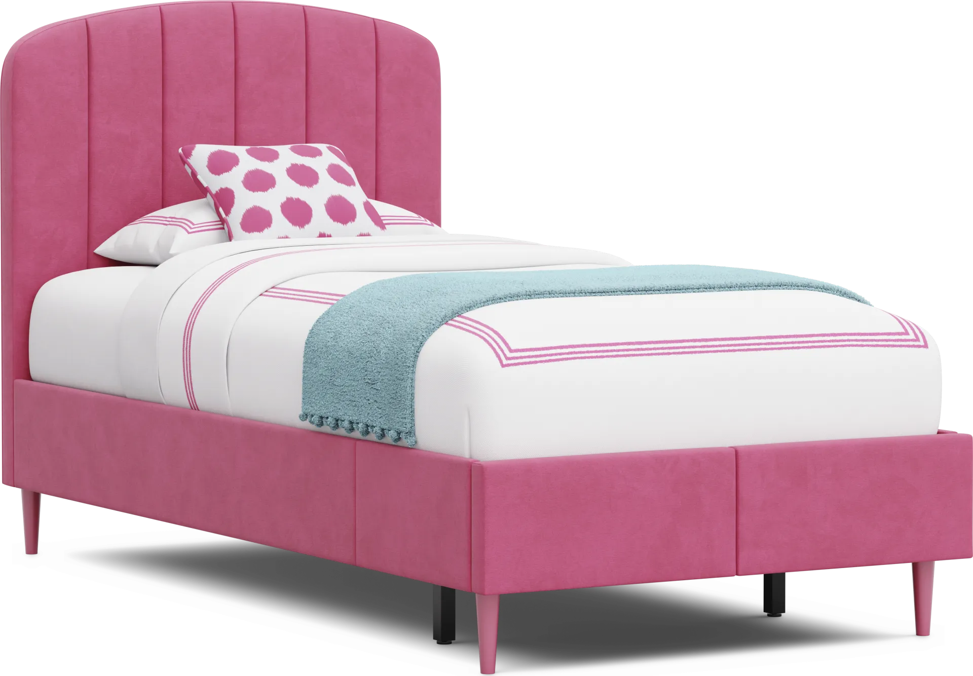 Kids Gwyneth Bubble Gum Twin Upholstered Storage Bed - Image 1
