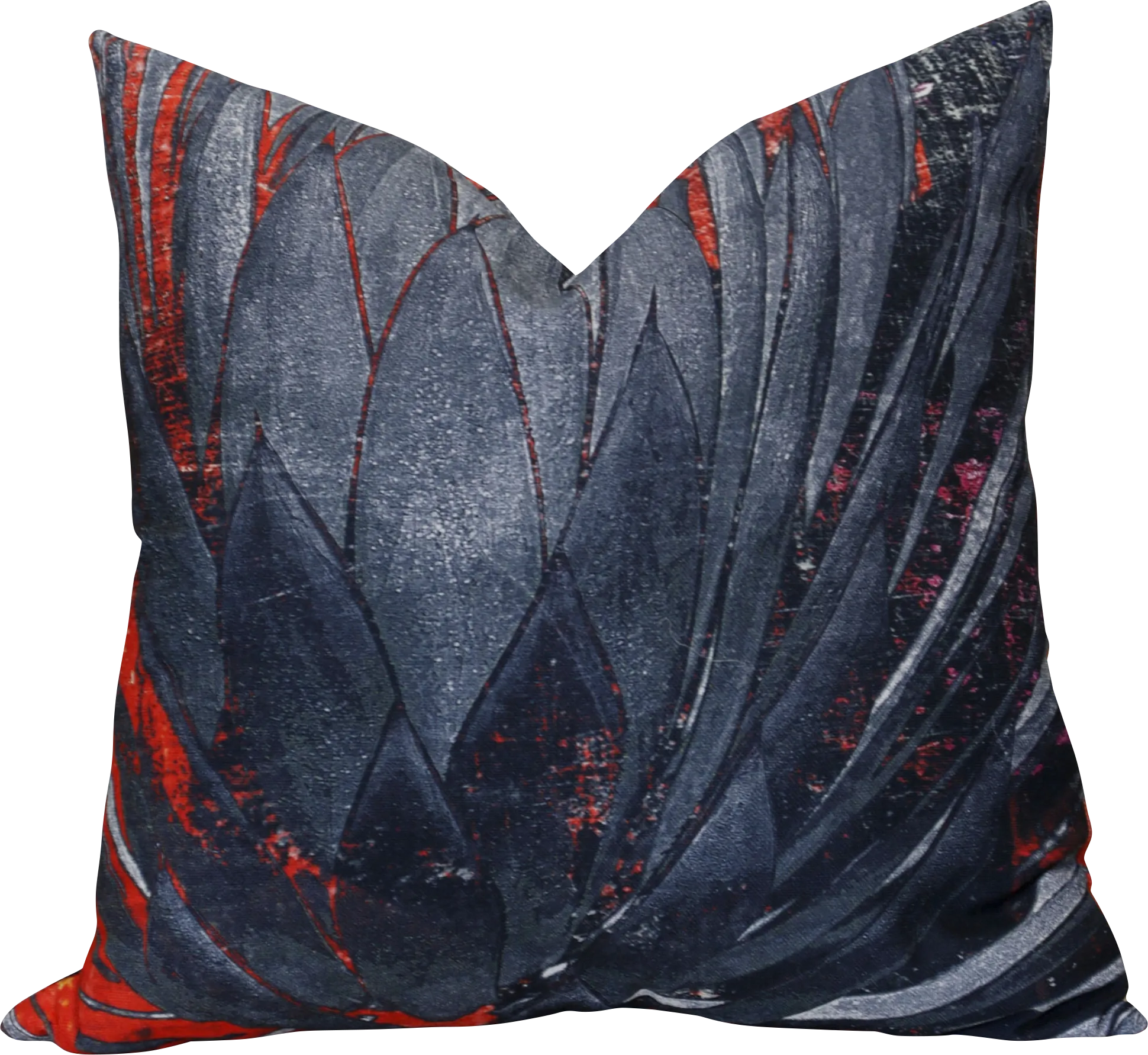 Bristly Dark Blue Accent Pillow - Thumbnail - Image 1