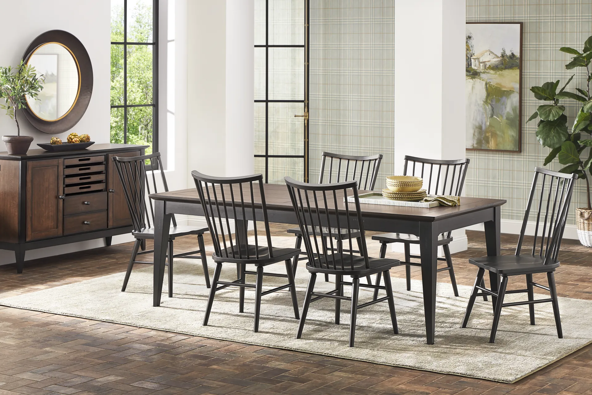 Northbrook Brown Cherry Finish Upholstered Side Chair - Image 1
