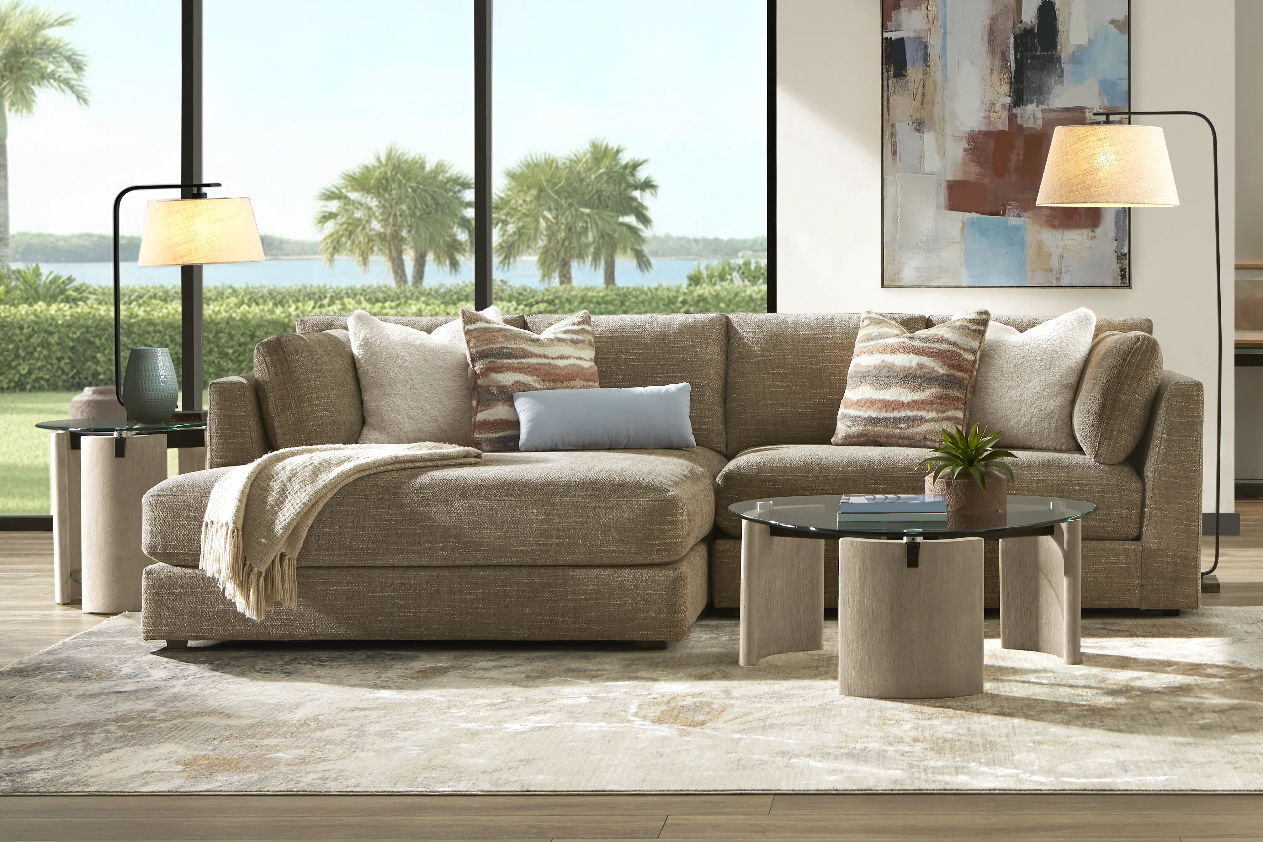 Sadie Falls Mink 2 Pc Sectional - Thumbnail - Image 2