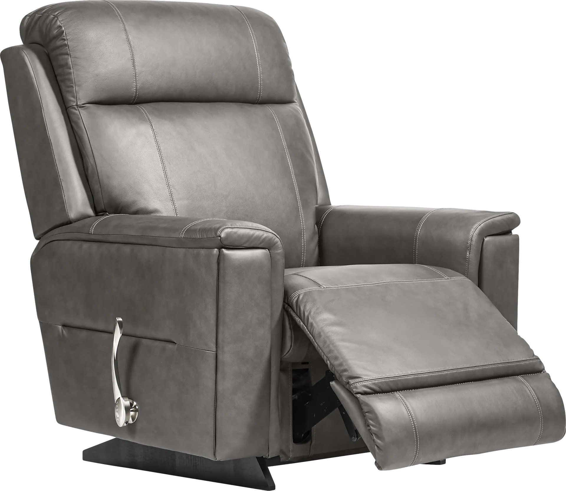 The Shaq II Charcoal Leather Rocker Recliner - Image 1