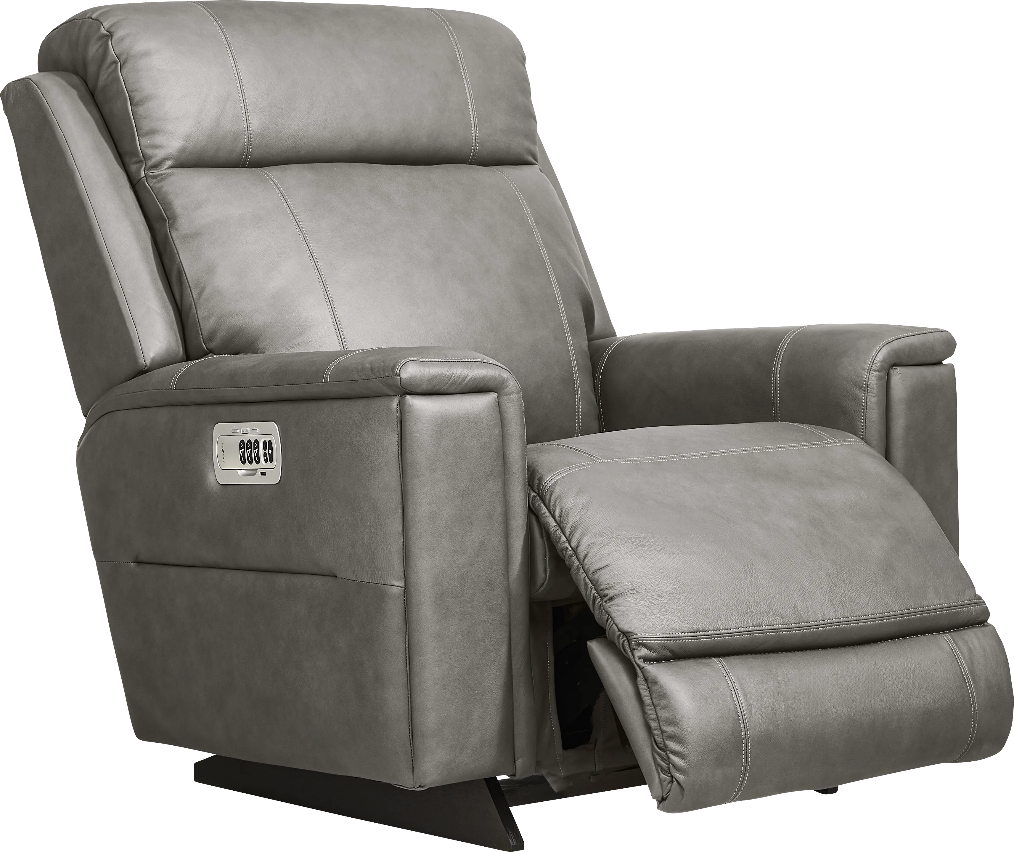 The Shaq II Charcoal Leather Dual Power Recliner - Thumbnail - Image 1