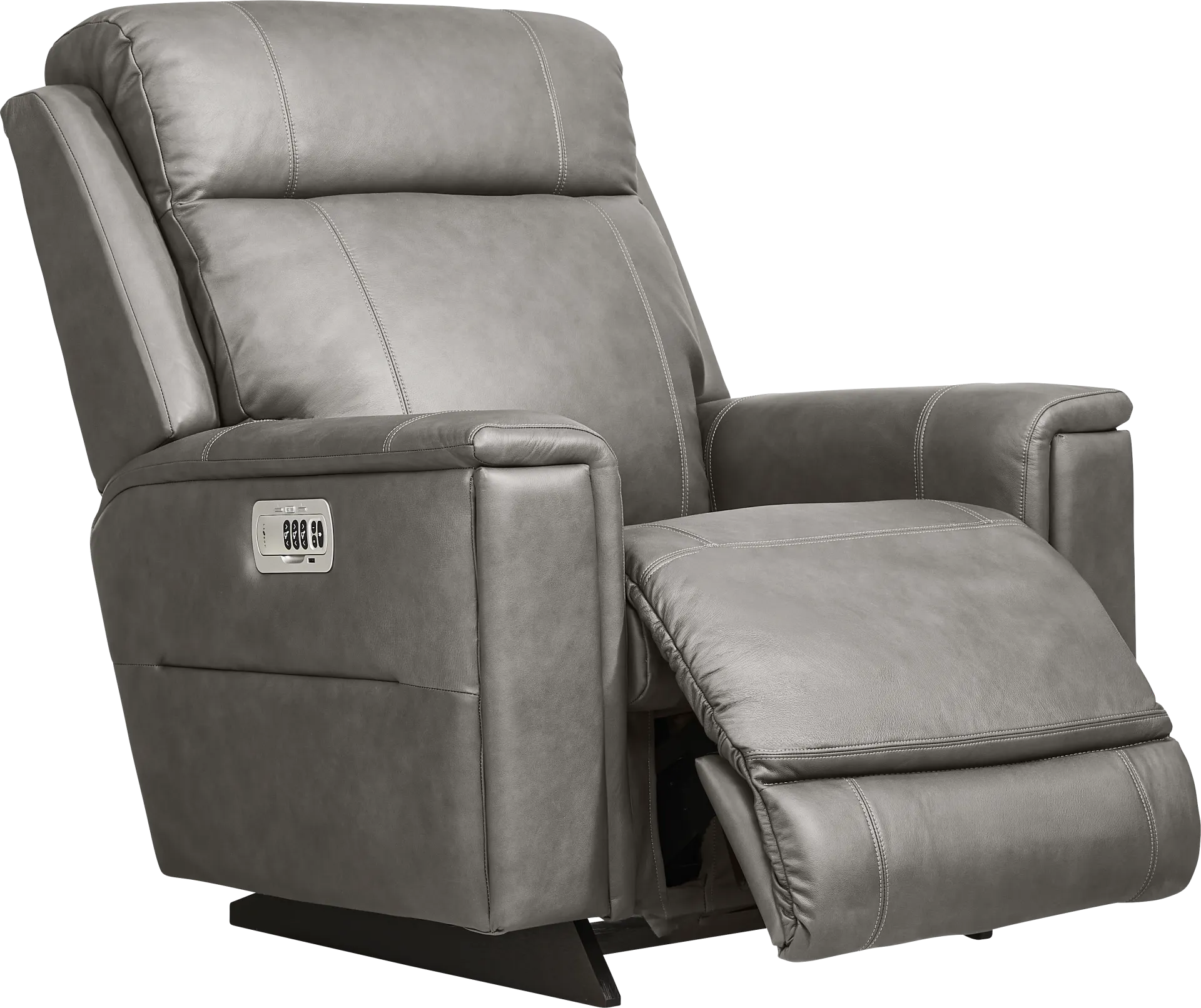 The Shaq II Charcoal Leather Dual Power Recliner - Image 1