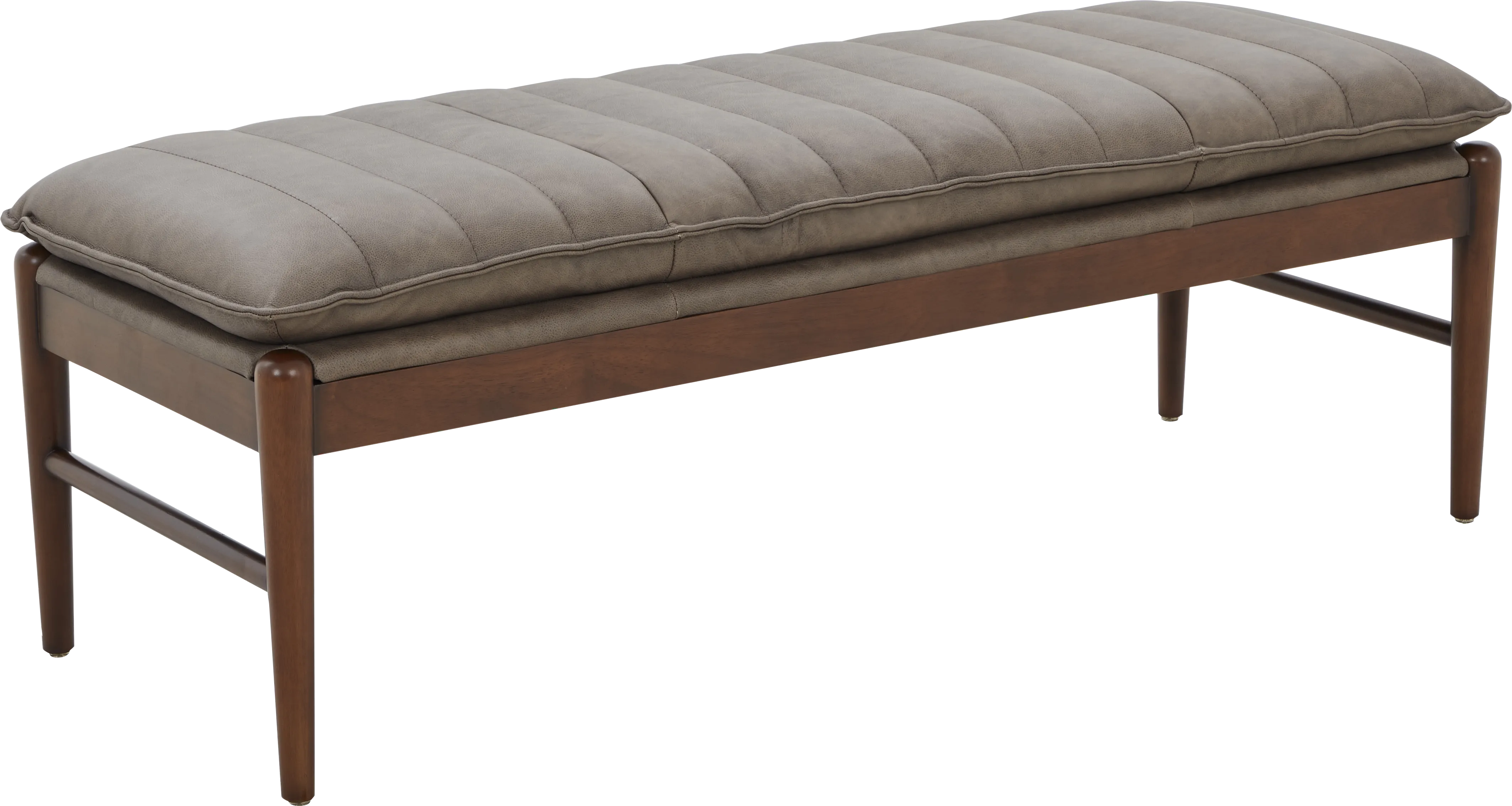 Cushman Black Leather Accent Bench - Thumbnail - Image 1