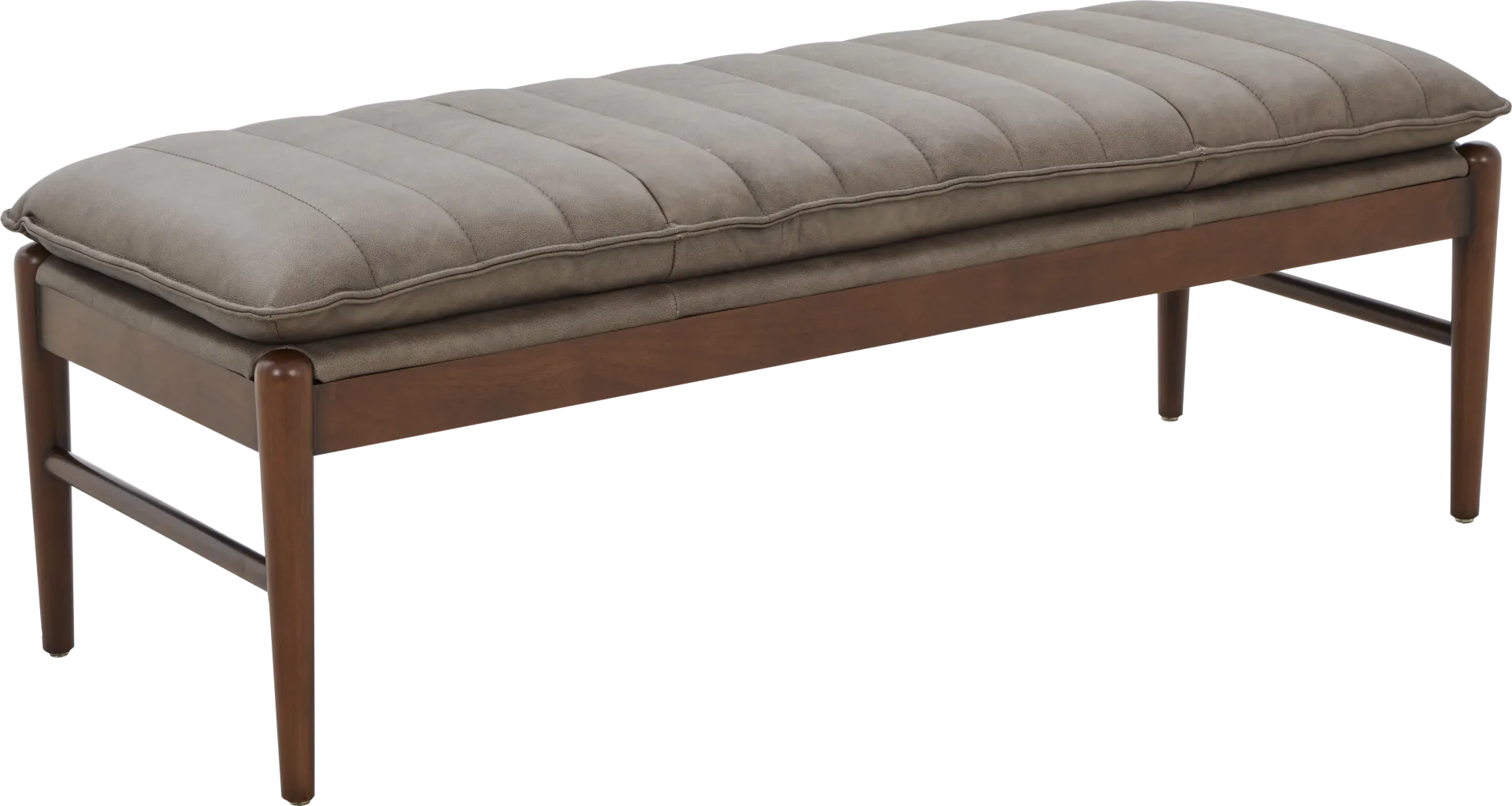Cushman Black Leather Accent Bench - Image 1