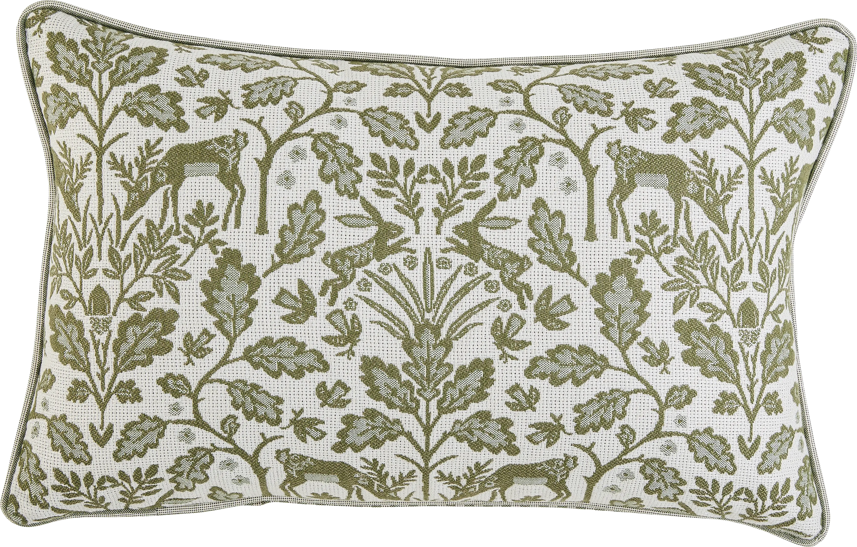 Woodlands Juniper Green Indoor/Outdoor Kidney Pillow - Thumbnail - Image 1