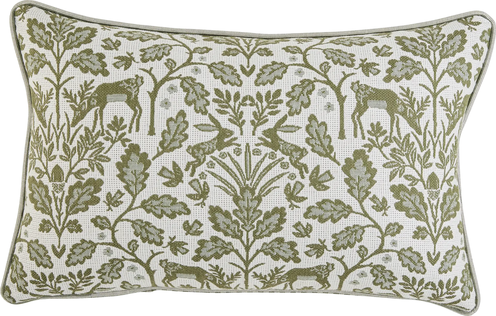 Woodlands Juniper Green Indoor/Outdoor Kidney Pillow