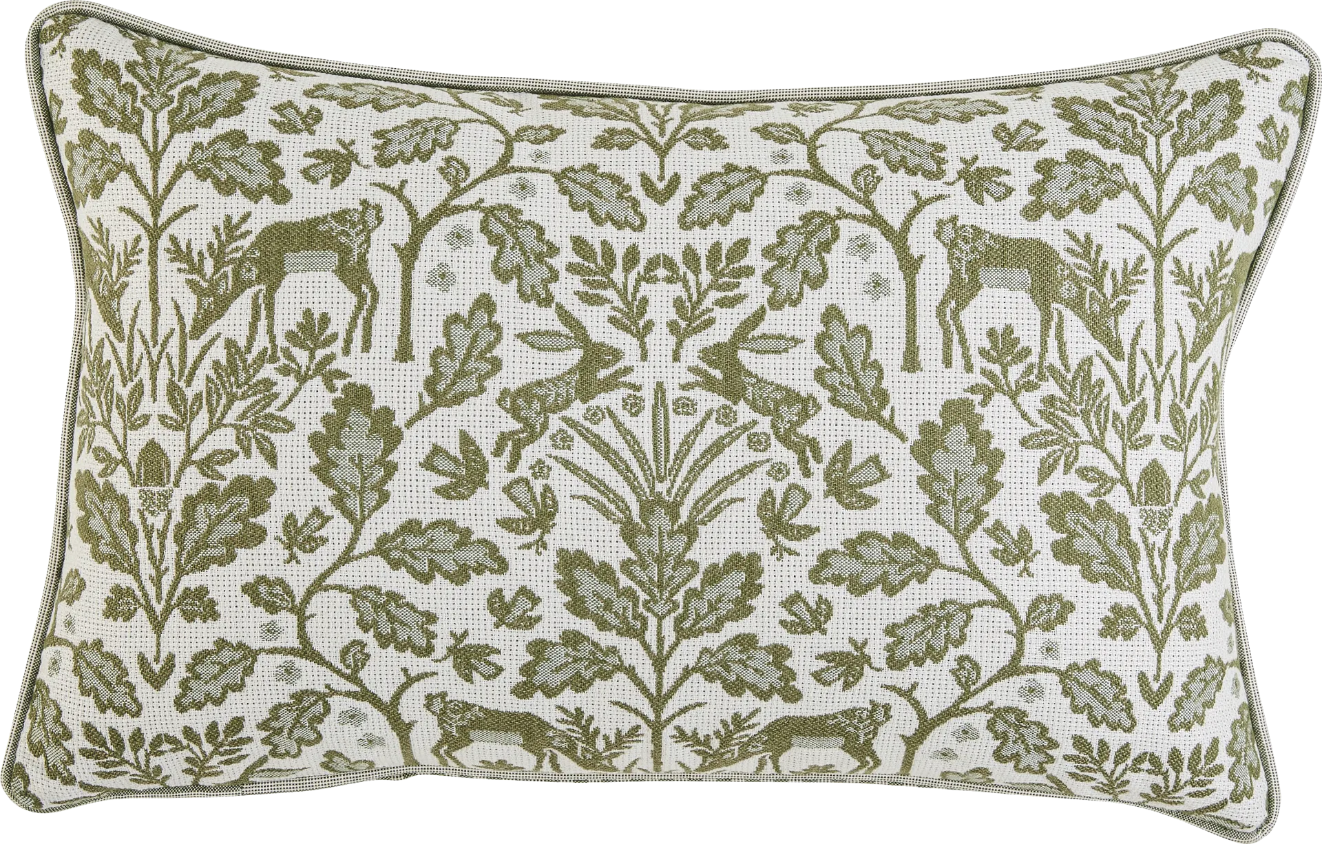Woodlands Juniper Green Indoor/Outdoor Kidney Pillow - Image 1