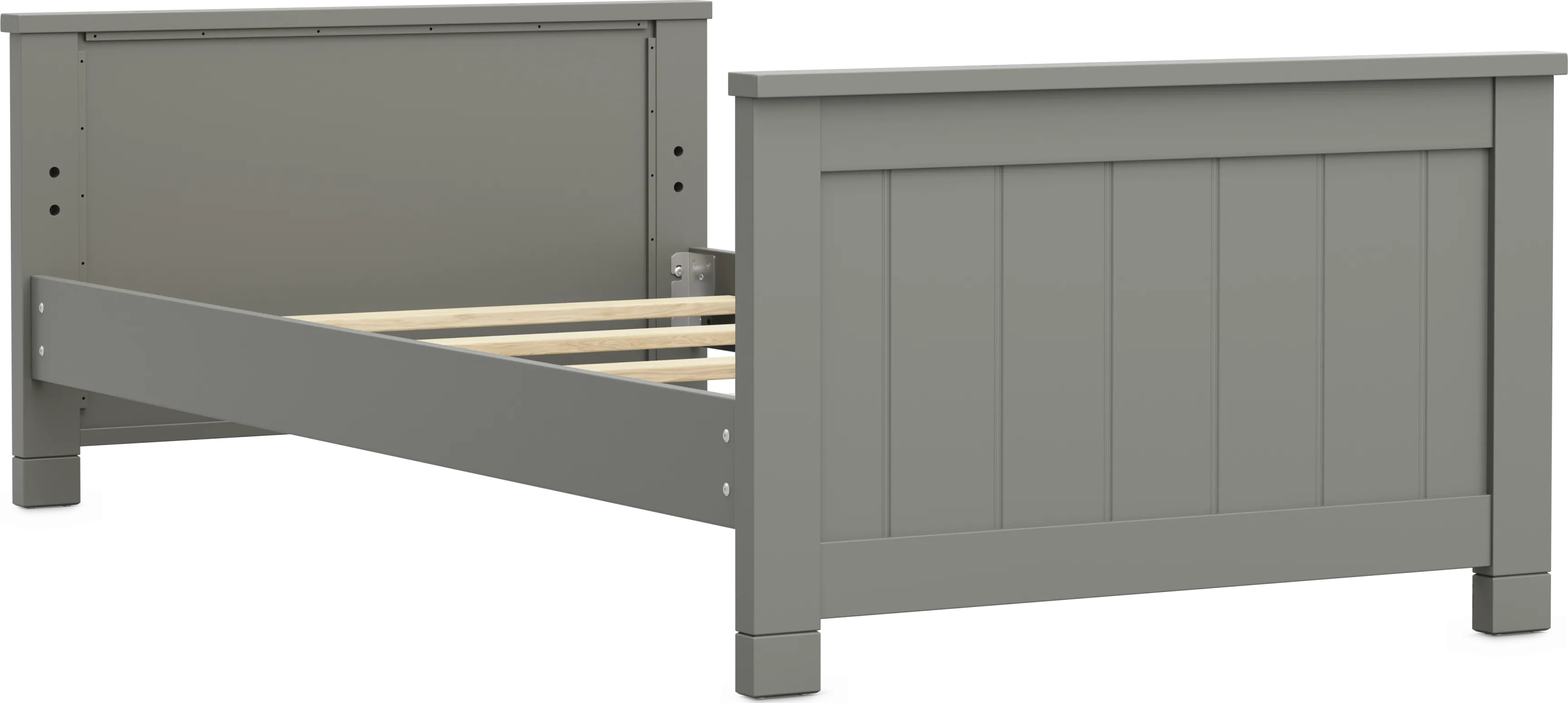 Kids Cottage Colors 2.0 Gray Twin Low Profile Bed - Thumbnail - Image 1