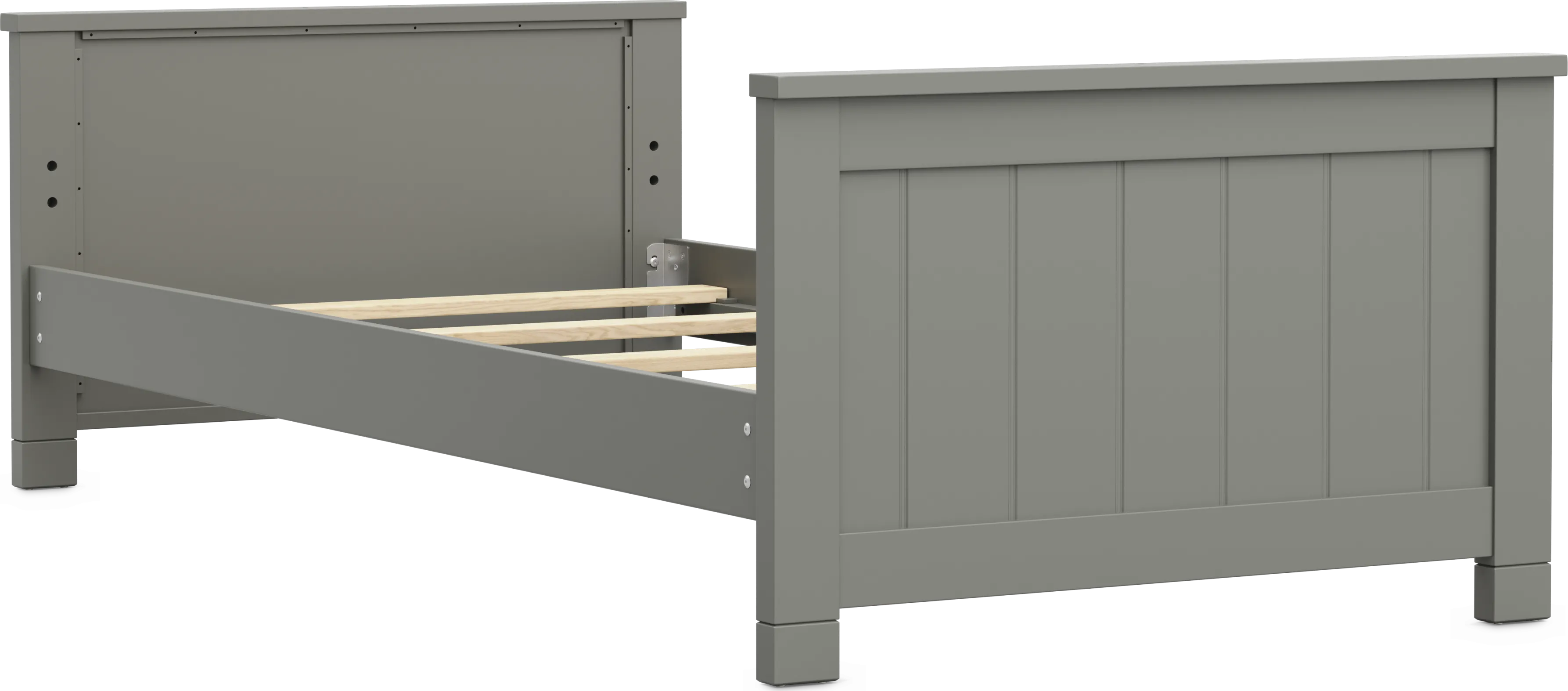 Kids Cottage Colors 2.0 Gray Twin XL Low Profile Bed - Thumbnail - Image 1