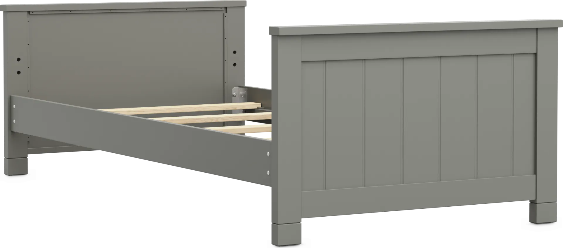 Kids Cottage Colors 2.0 Gray Twin XL Low Profile Bed - Image 1