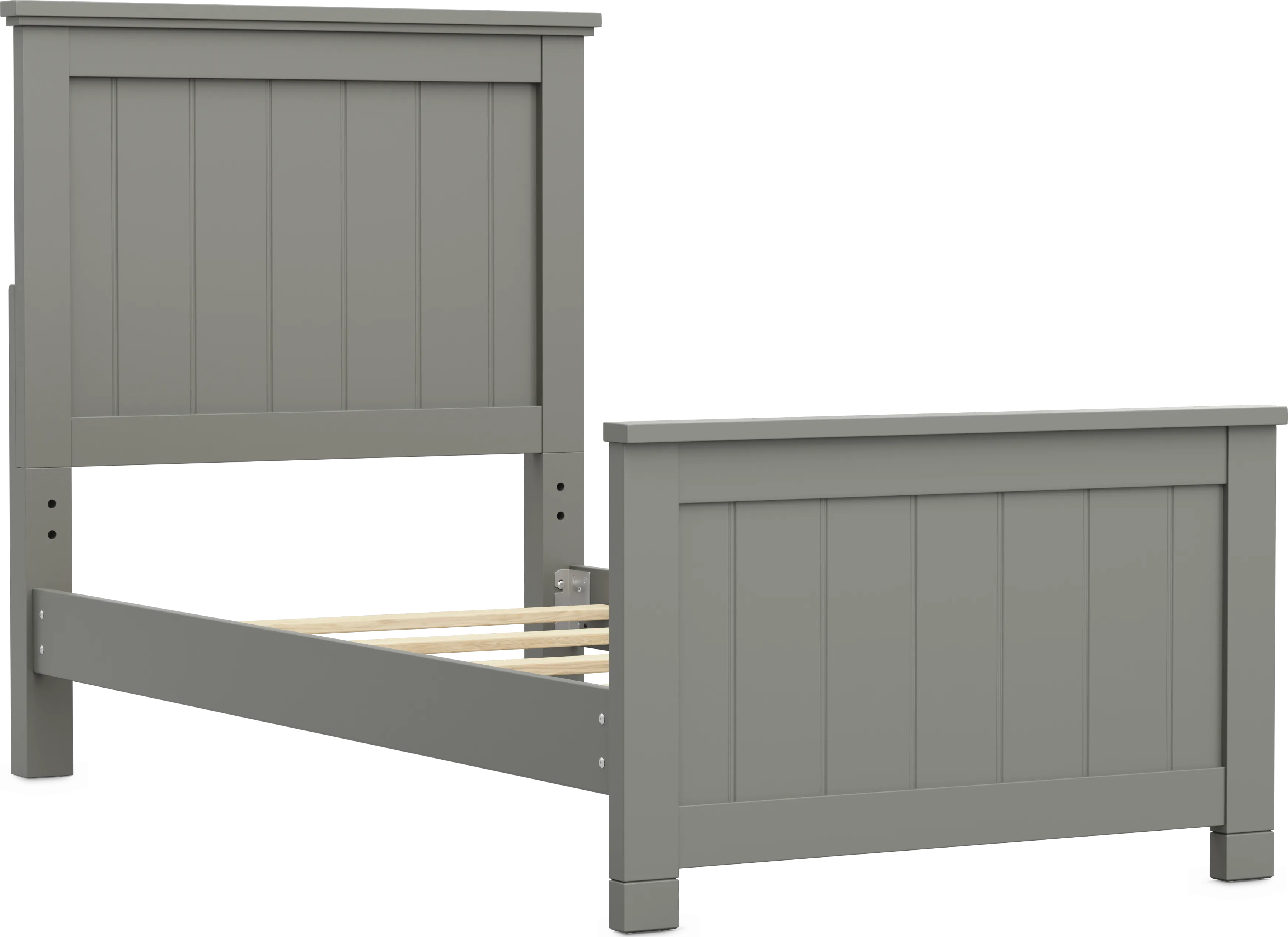 Kids Cottage Colors 2.0 Gray Twin Panel Bed - Thumbnail - Image 1