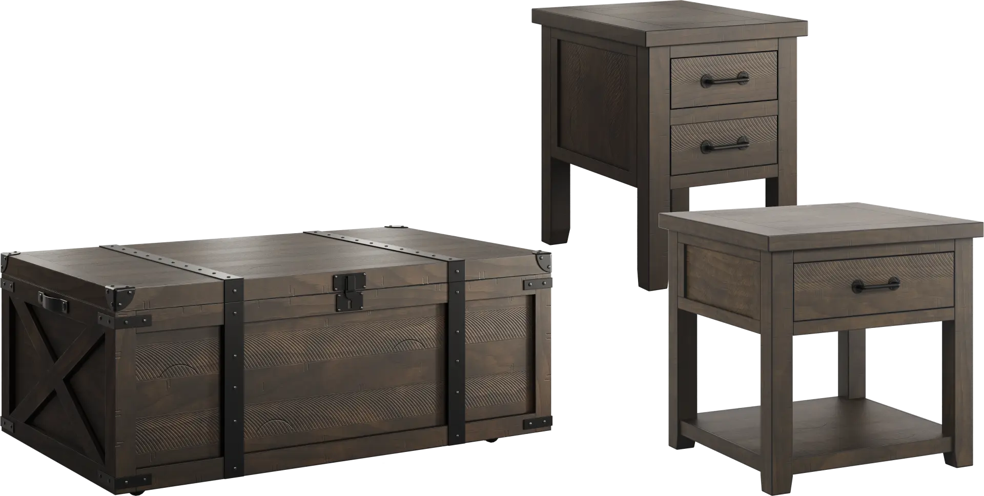 Rocky Creek Brown 3 Pc Table Set