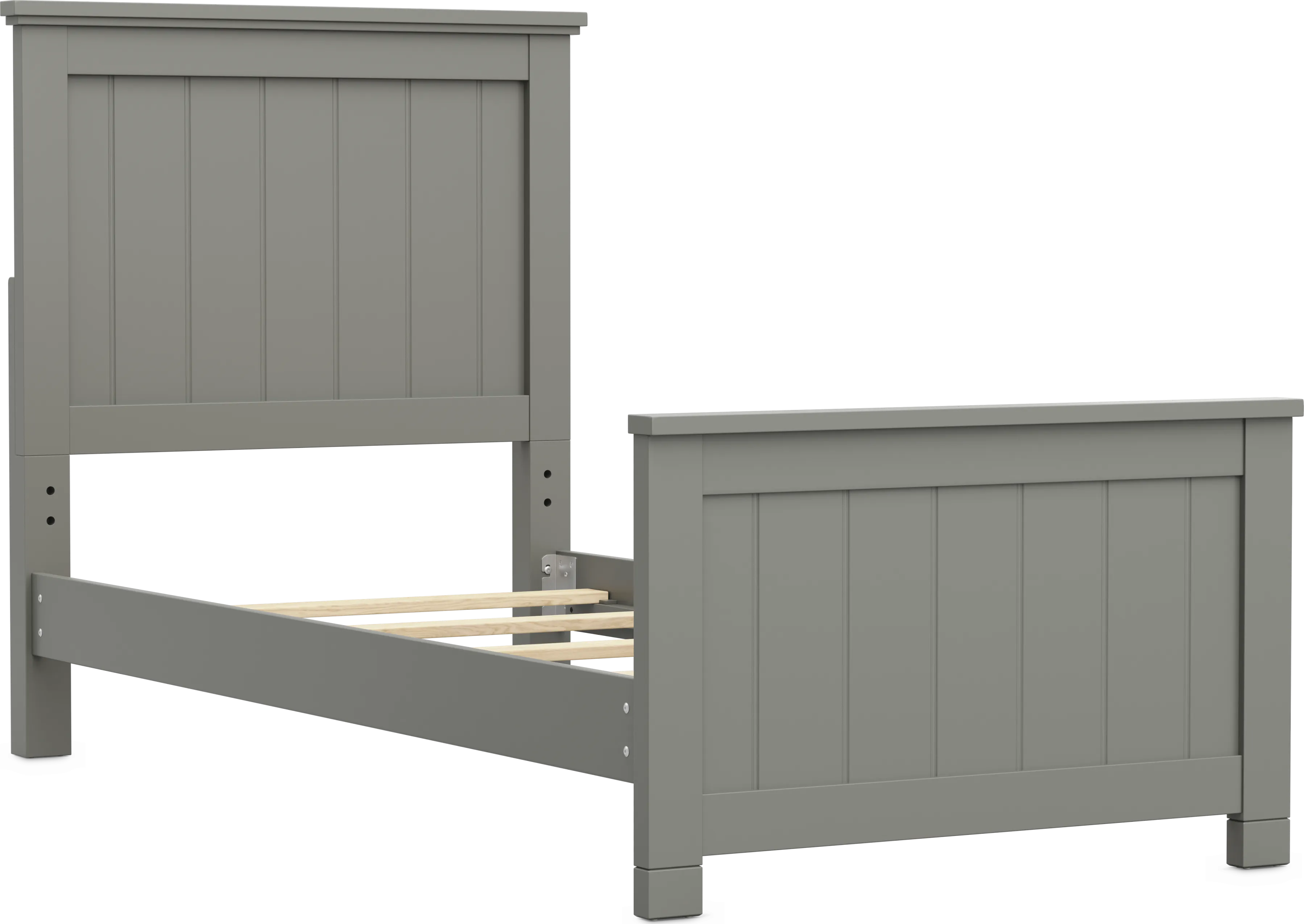 Kids Cottage Colors 2.0 Gray Twin XL Panel Bed - Thumbnail - Image 1