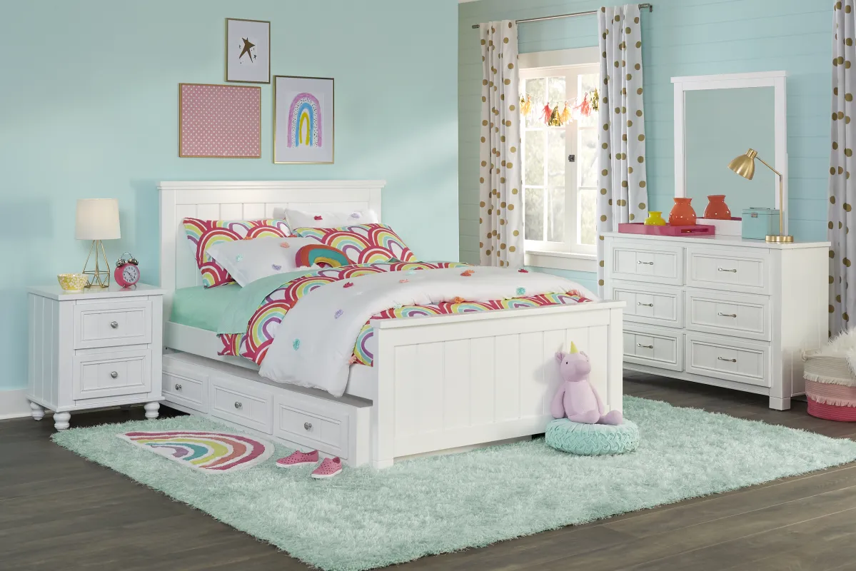 Kids Cottage Colors 2.0 White Twin Panel Bedroom