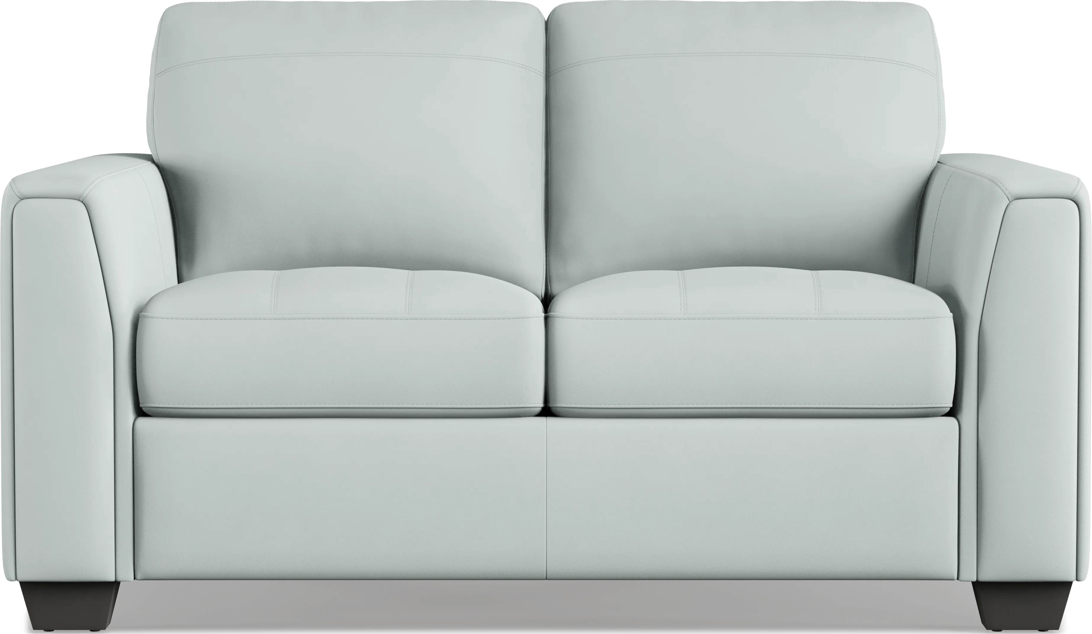 Kelly Aqua Leather Loveseat - Thumbnail - Image 1