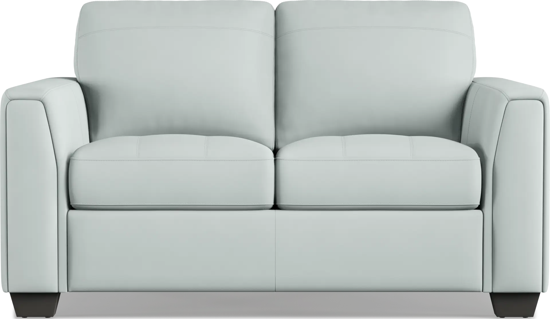 Kelly Aqua Leather Loveseat