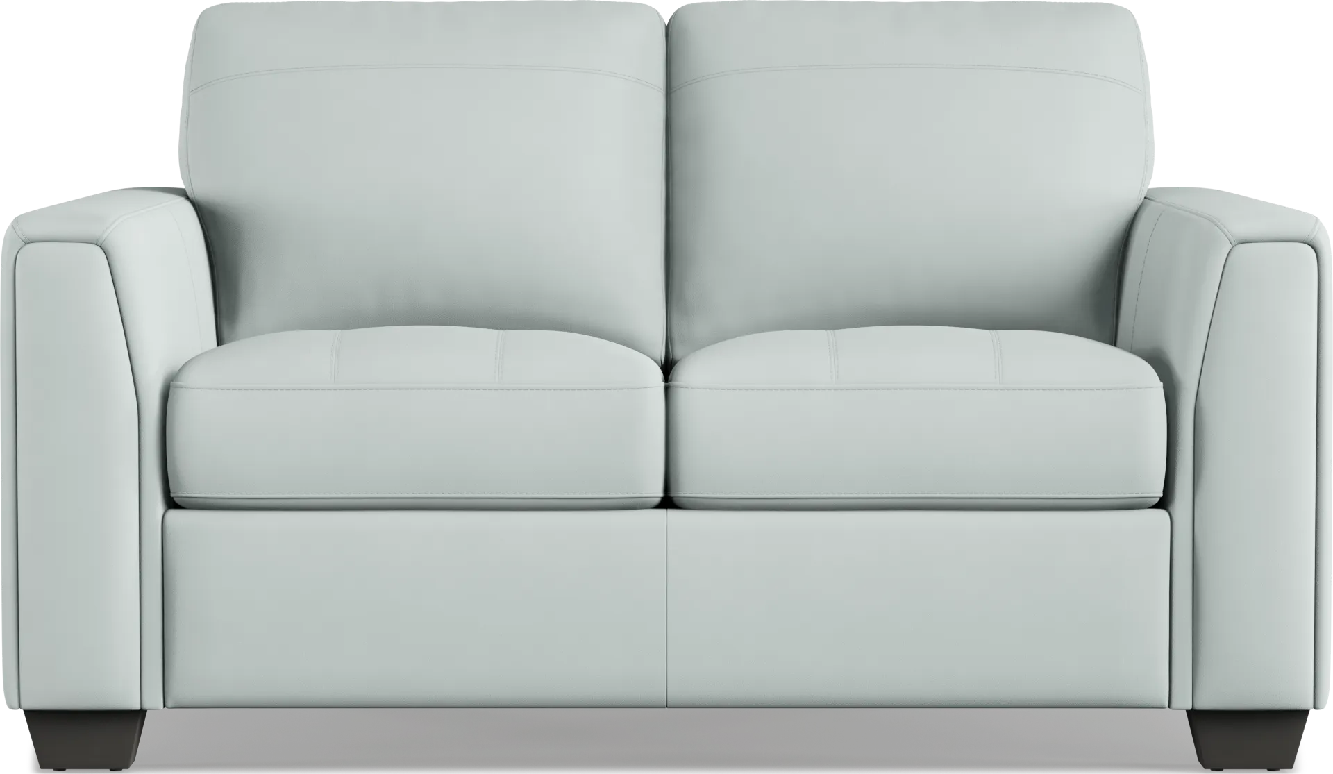 Kelly Aqua Leather Loveseat - Image 1