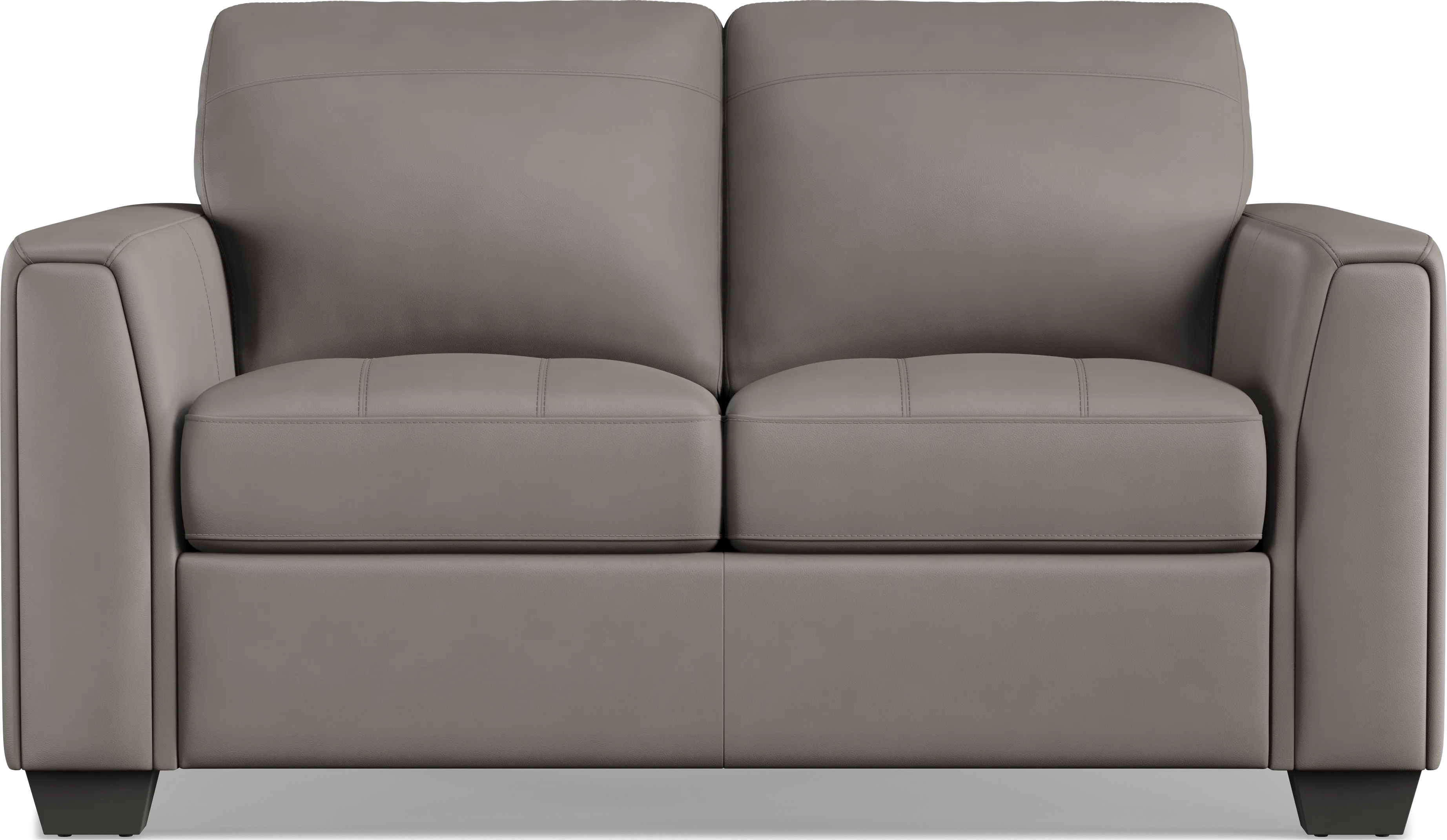 Kelly Gray Leather Loveseat - Thumbnail - Image 1