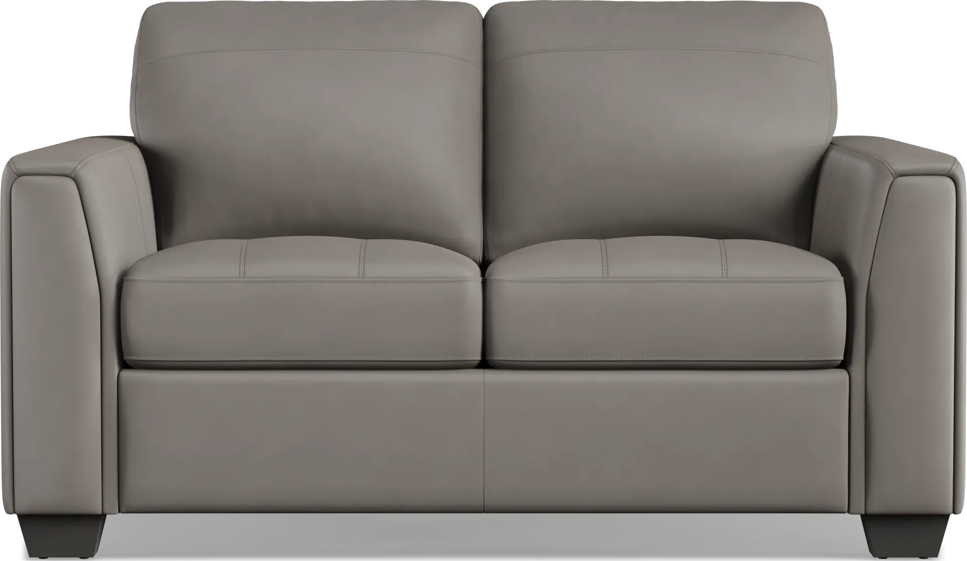 Kelly Gray Leather Loveseat