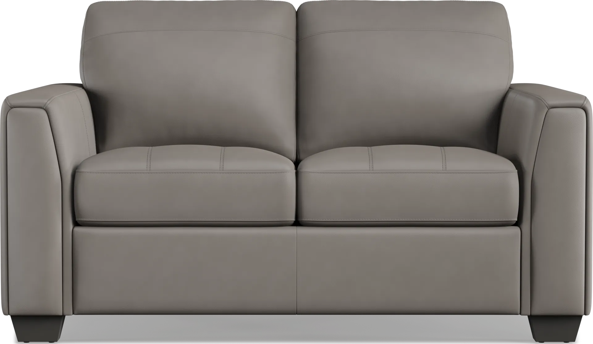 Kelly Gray Leather Loveseat - Image 1