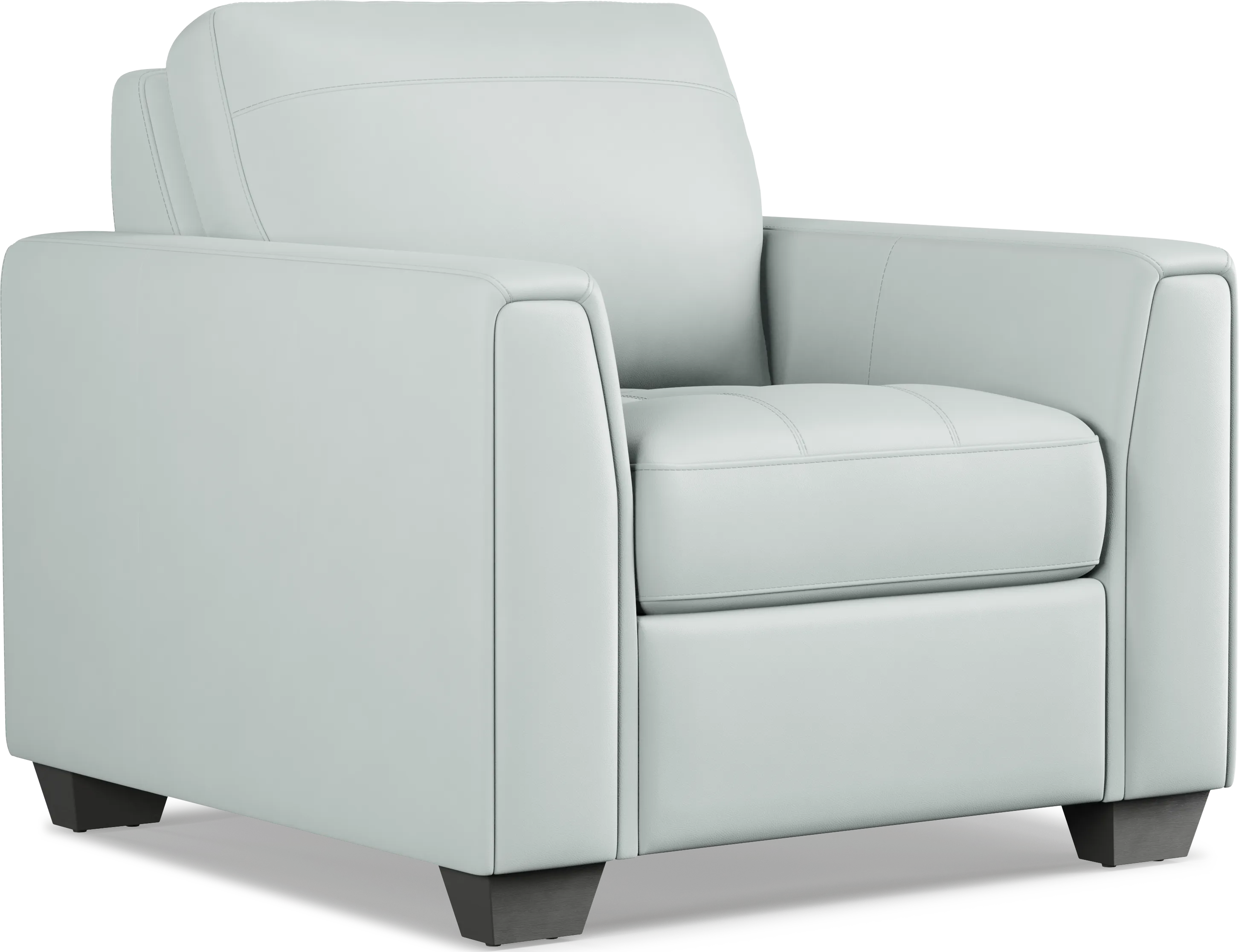 Kelly Aqua Leather Chair - Thumbnail - Image 1