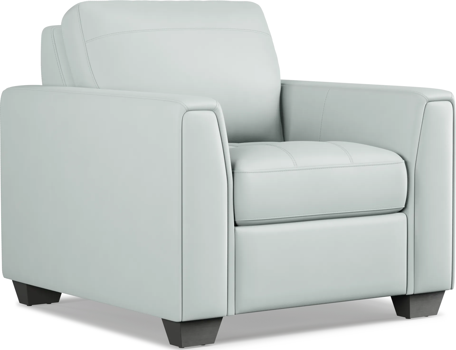Kelly Aqua Leather Chair - Image 1