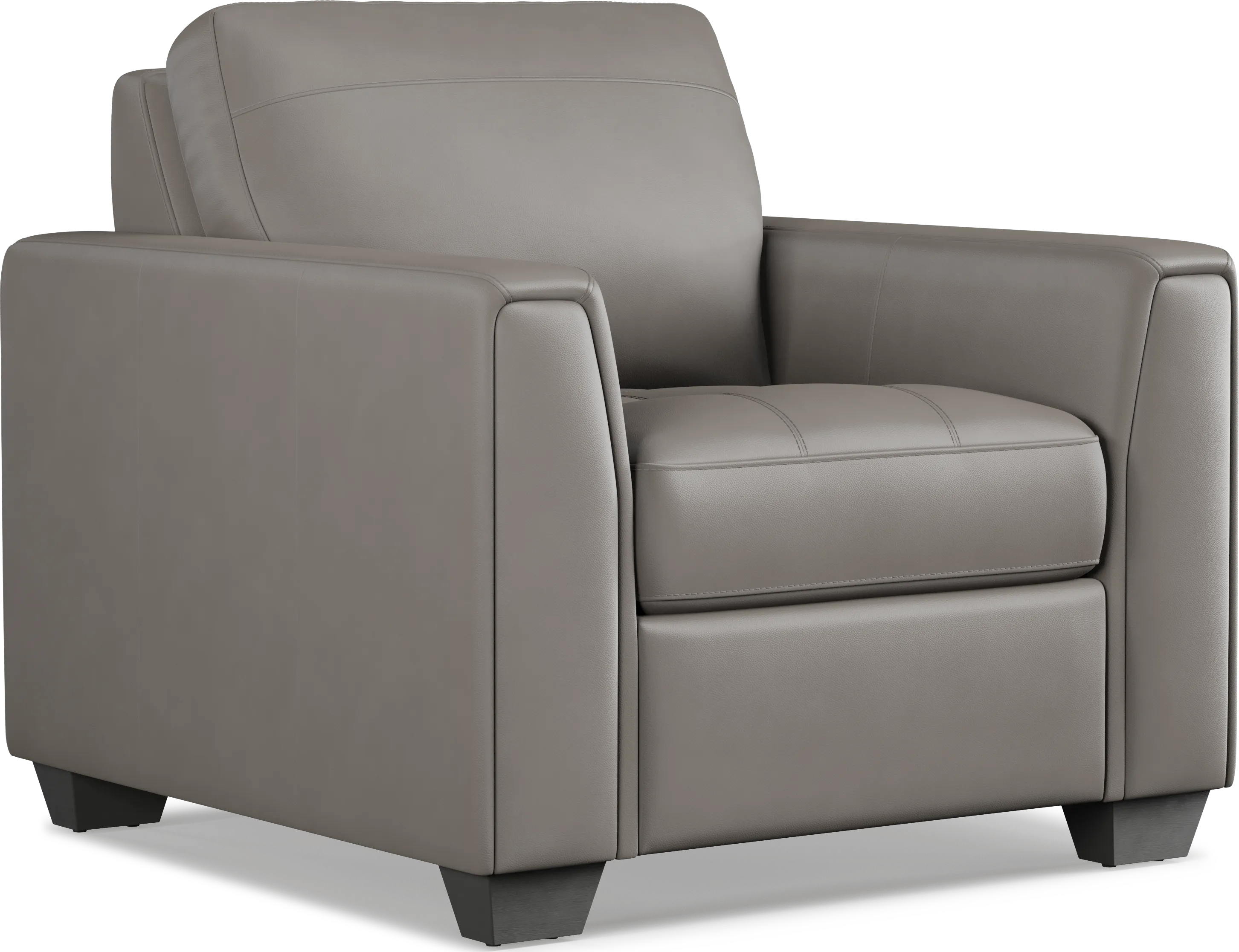Kelly Gray Leather Chair - Thumbnail - Image 1
