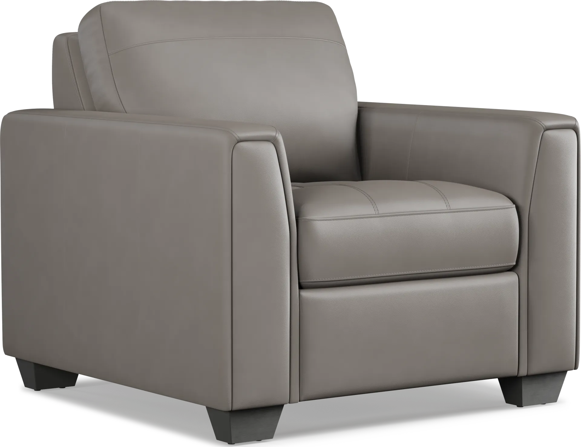 Kelly Gray Leather Chair - Image 1