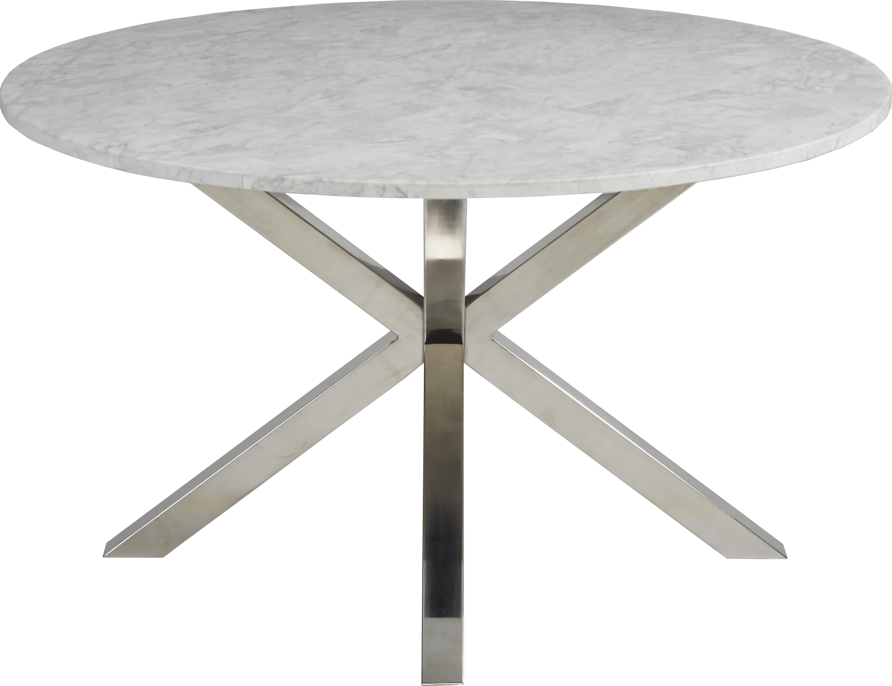 Linton Park Silver 5 Pc Round Marble Dining Set with Charcoal Chairs - Thumbnail - Image 2
