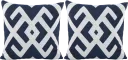 Sassandra Navy Indoor/Outdoor Accent Pillow, Set of Two
