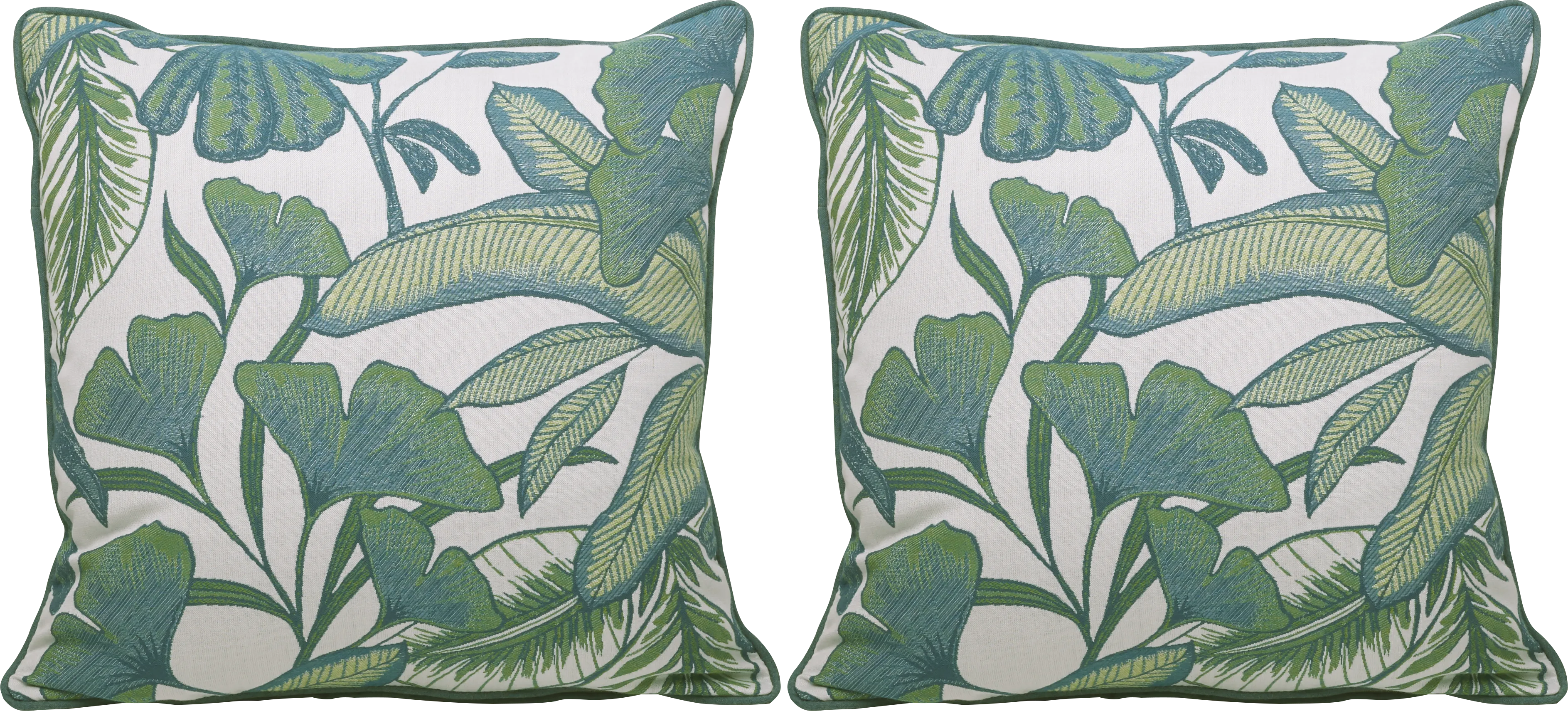 Lavish Palm Green Indoor/Outdoor Accent Pillow, Set of Two - Thumbnail - Image 1