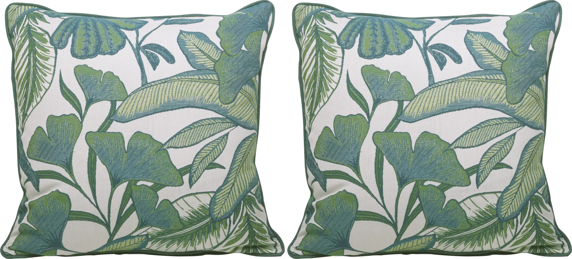 Lavish Palm Green Indoor/Outdoor Accent Pillow, Set of Two - Image 1