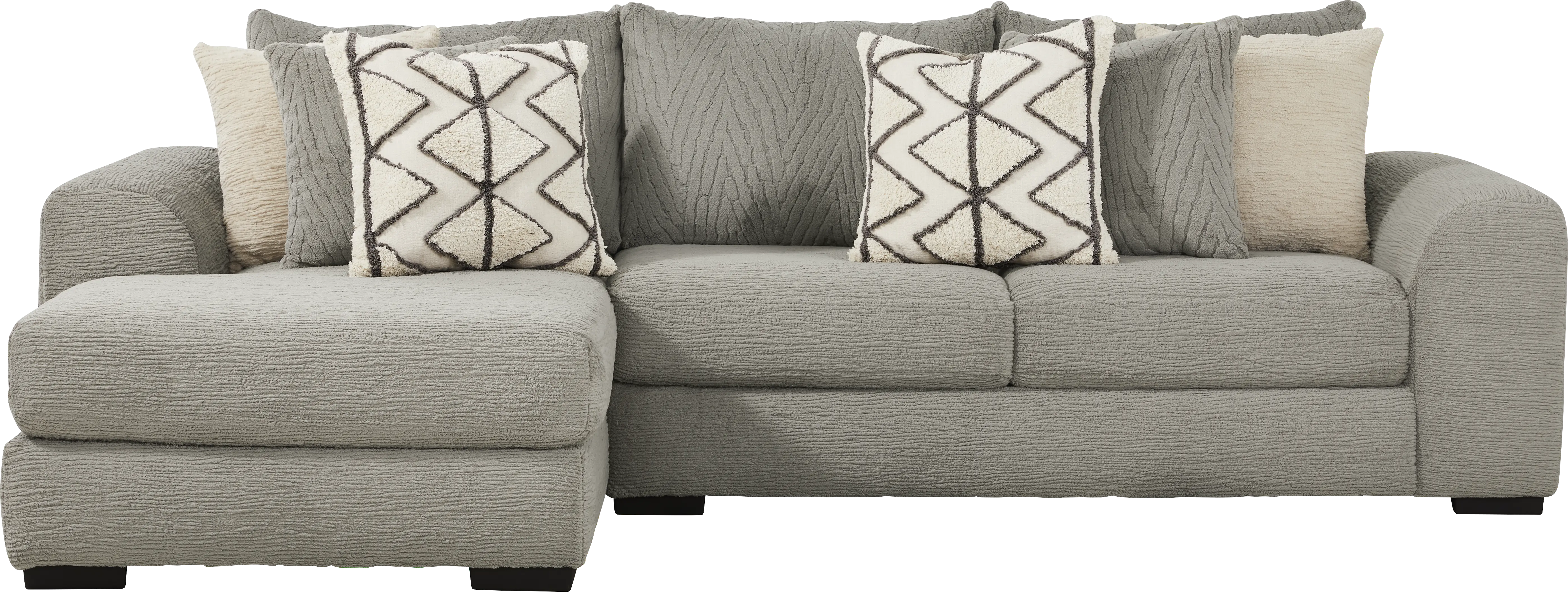 Diego 2 Pc Gray Sectional - Thumbnail - Image 1