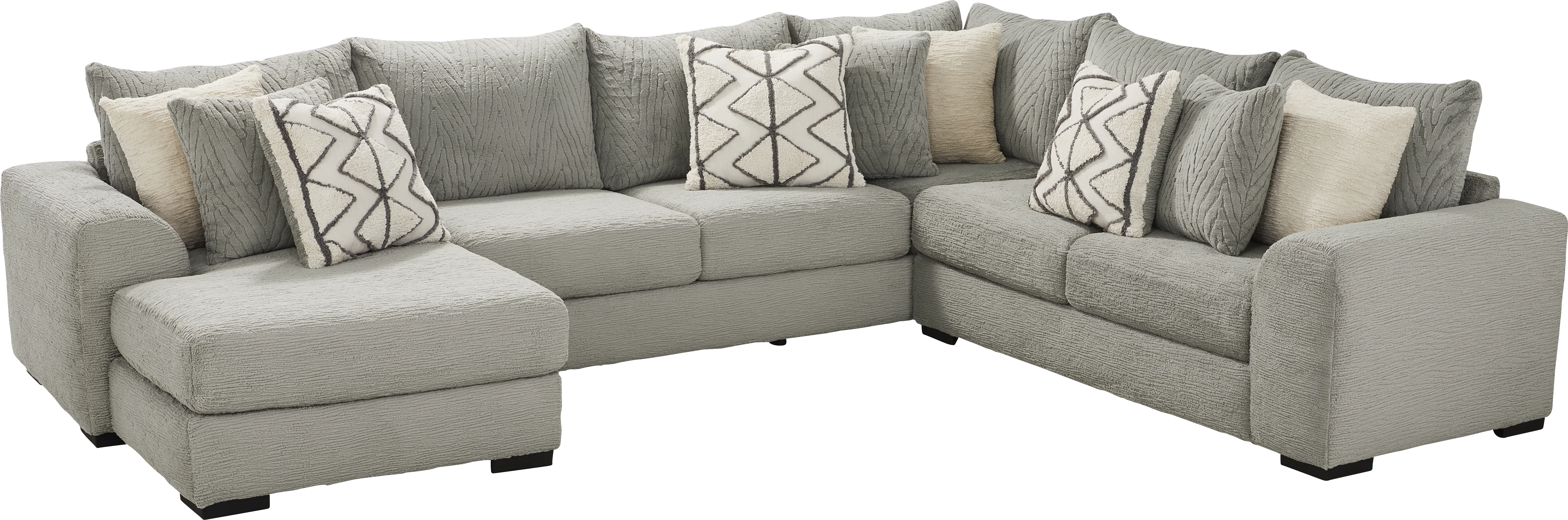 Diego 3 Pc Gray Sectional - Thumbnail - Image 1