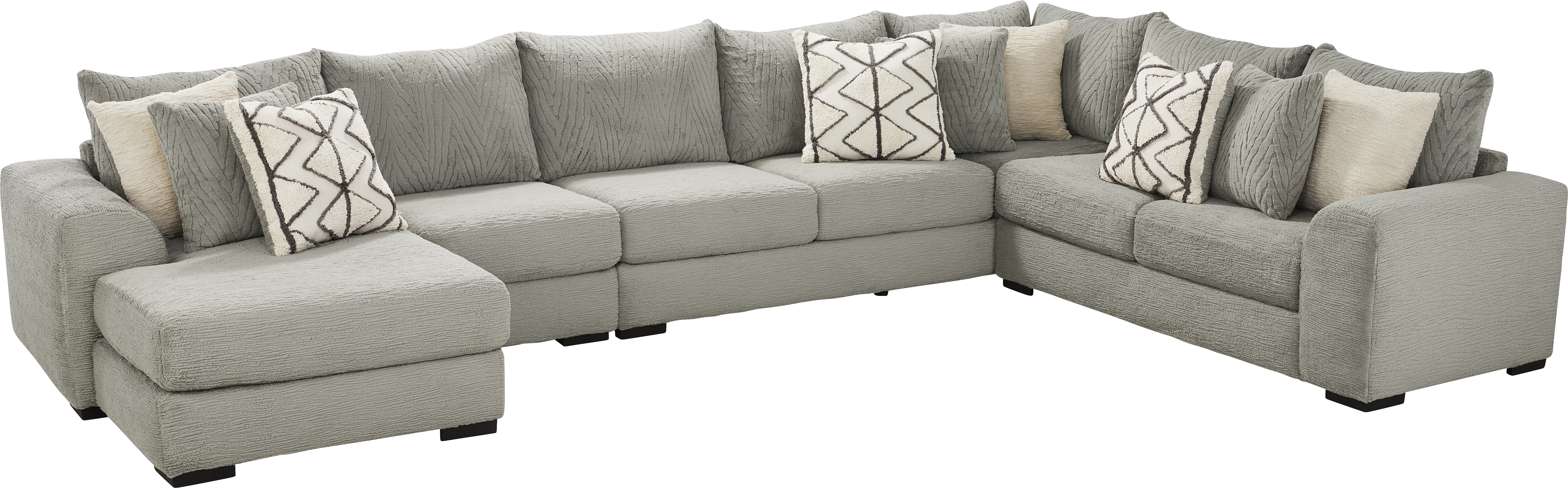 Diego 4 Pc Gray Sectional - Thumbnail - Image 1